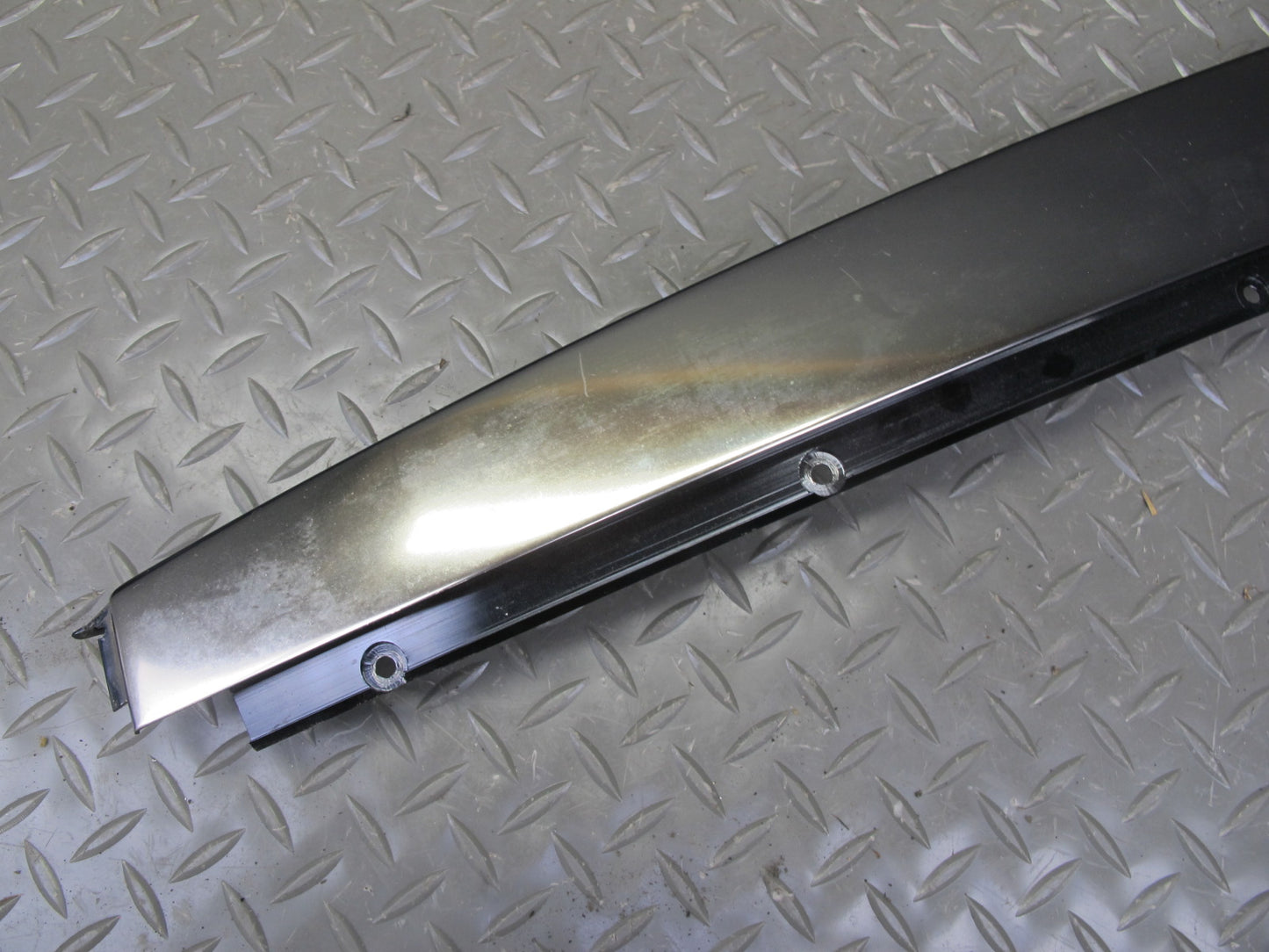 94-99 Mercedes W140 Rear Right Door B Pillar & Window Trim Molding Silver Set
