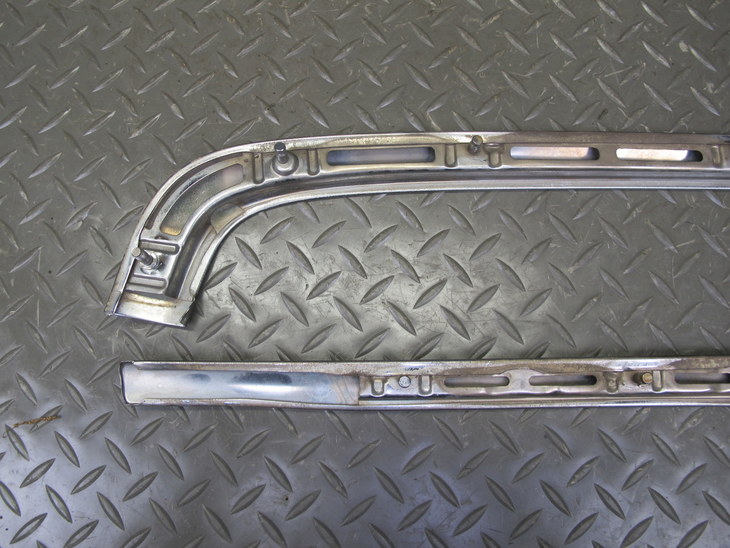 94-99 Mercedes W140 Rear Bumper Left Center Right Chrome Trim Molding Set OEM
