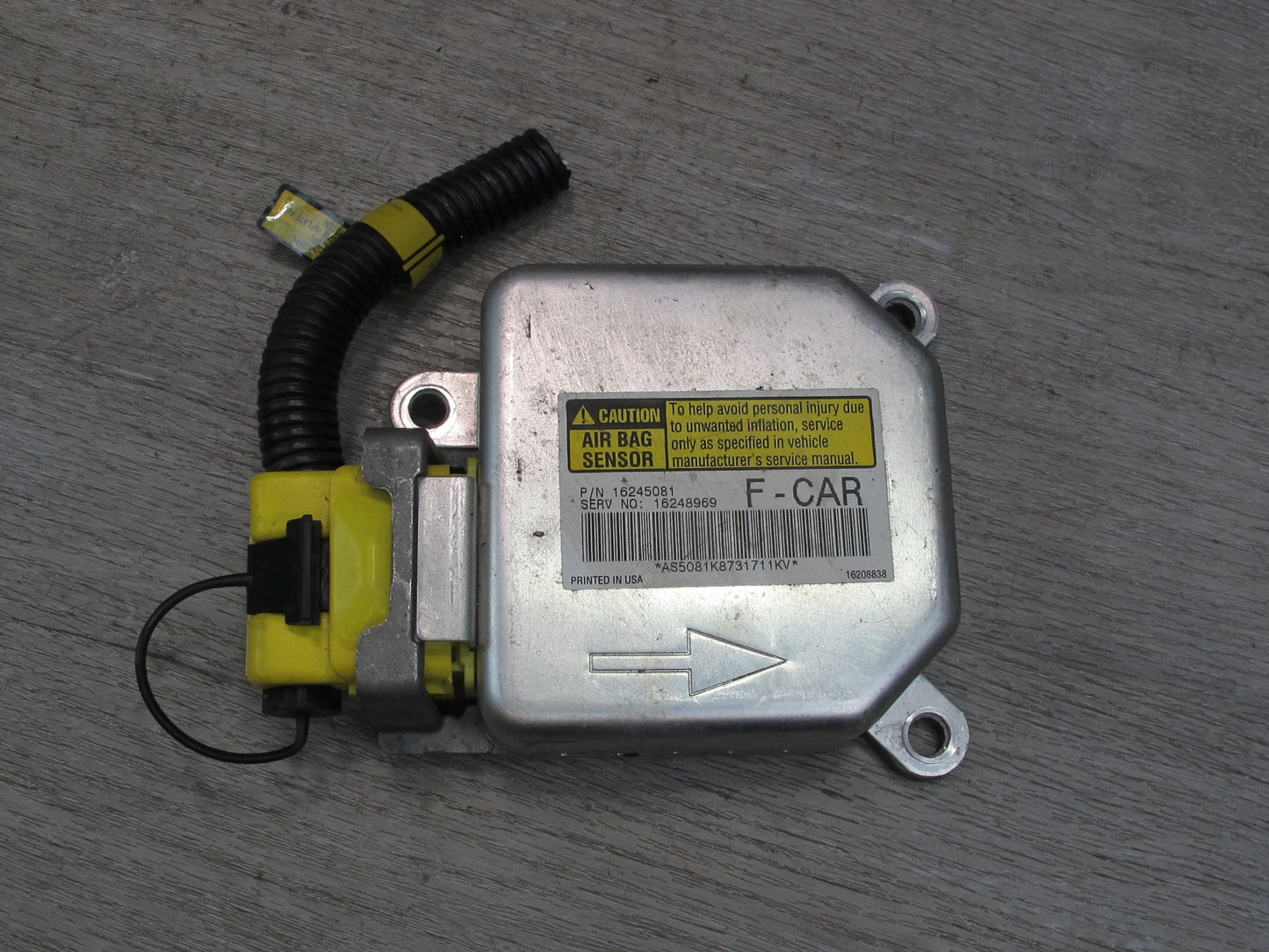 1998 CHEVROLET CAMARO Z28 SRS AIRBAG CONTROL MODULE UNIT 16245081 OEM