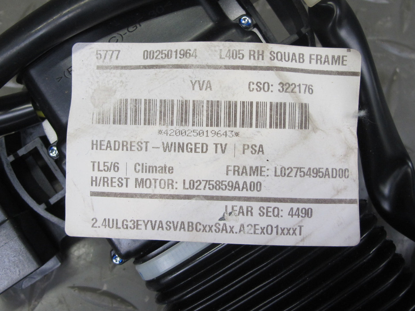 2013-2017 Land Range Rover L405 Front Right Seat Blower Motor Fan