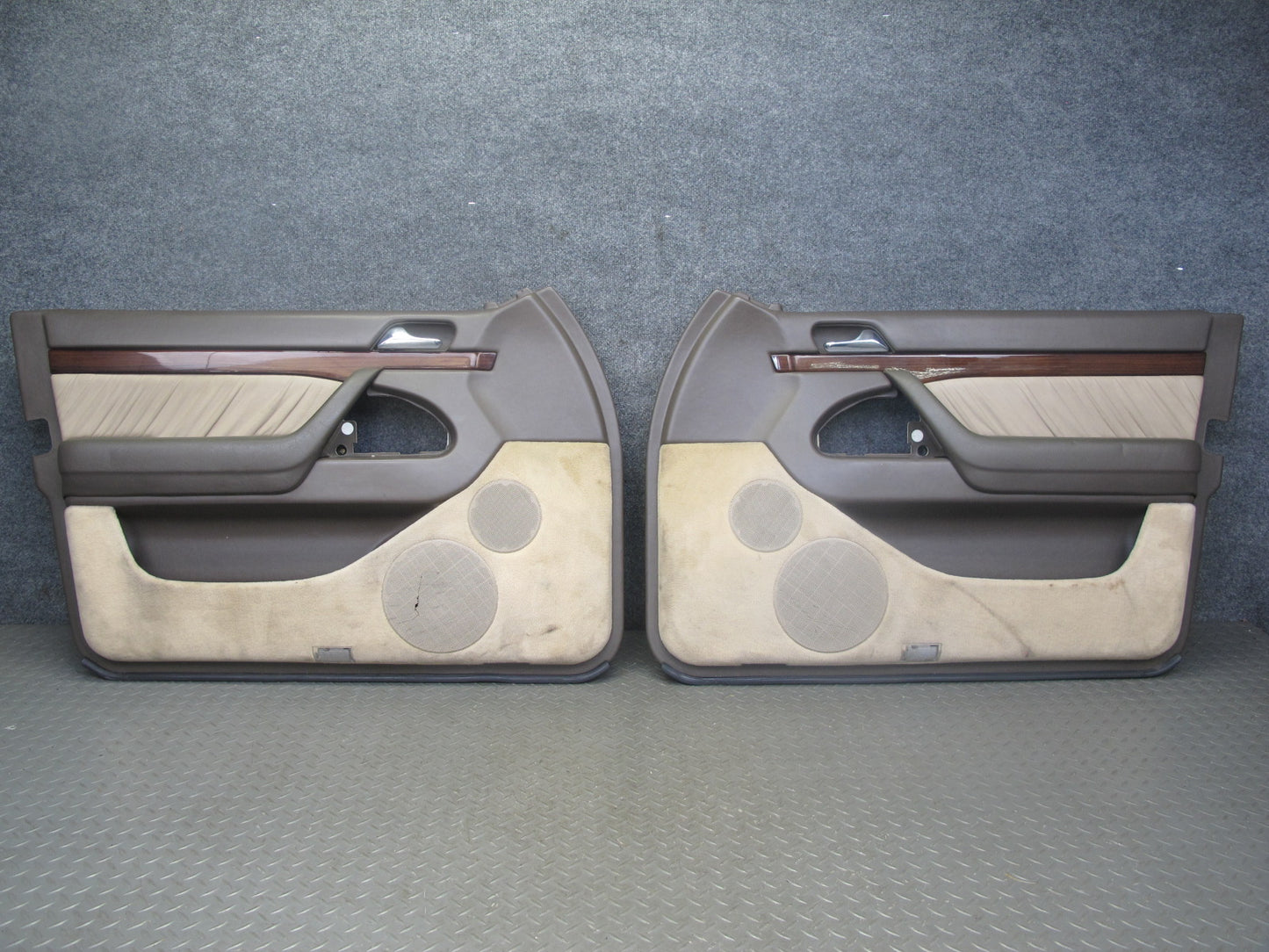 94-99 Mercedes W140 Sedan Front Left & Right Door Interior Trim Panel Set OEM