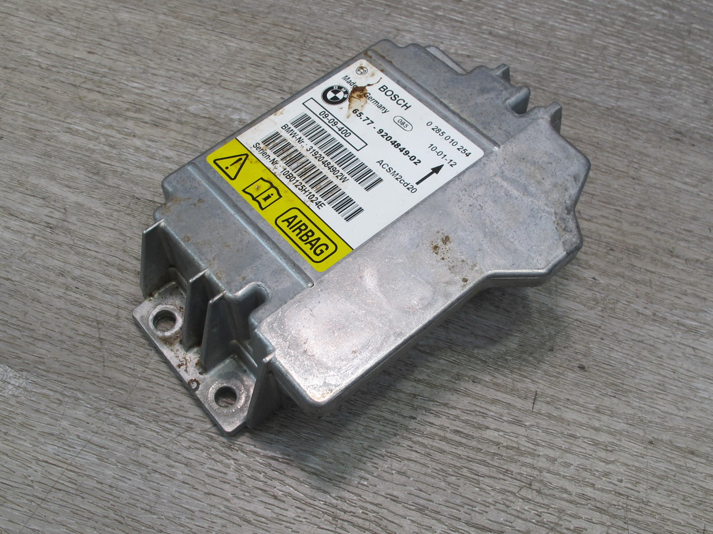 08-14 BMW E71 E72 X6 SRS AIRBAG CONTROL MODULE UNIT 9204849 OEM