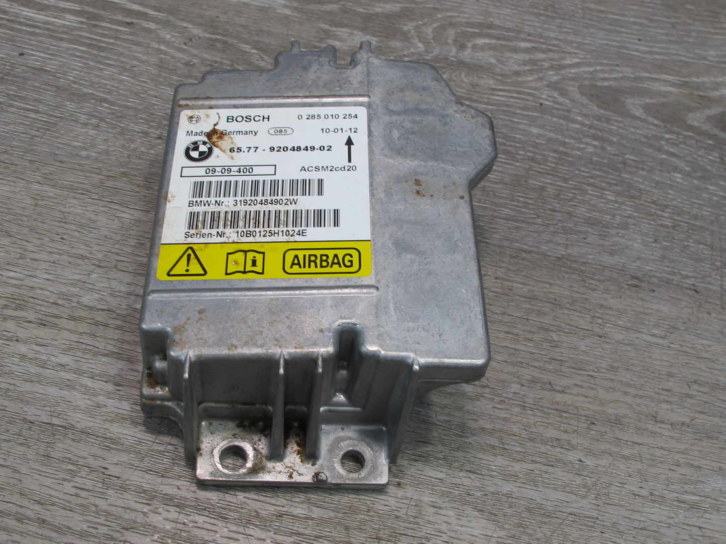 08-14 BMW E71 E72 X6 SRS AIRBAG CONTROL MODULE UNIT 9204849 OEM
