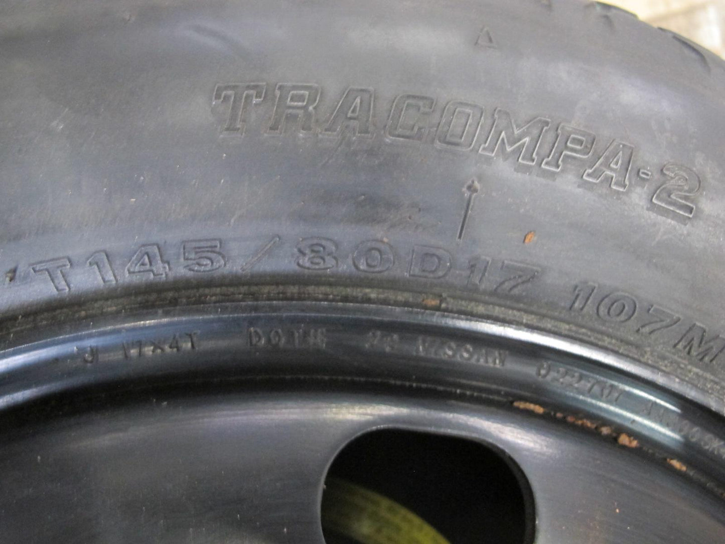 07-09 Nissan 350Z Convertible Spare Tire R17 17" Wheel 17x4JJ 145/80 107M OEM