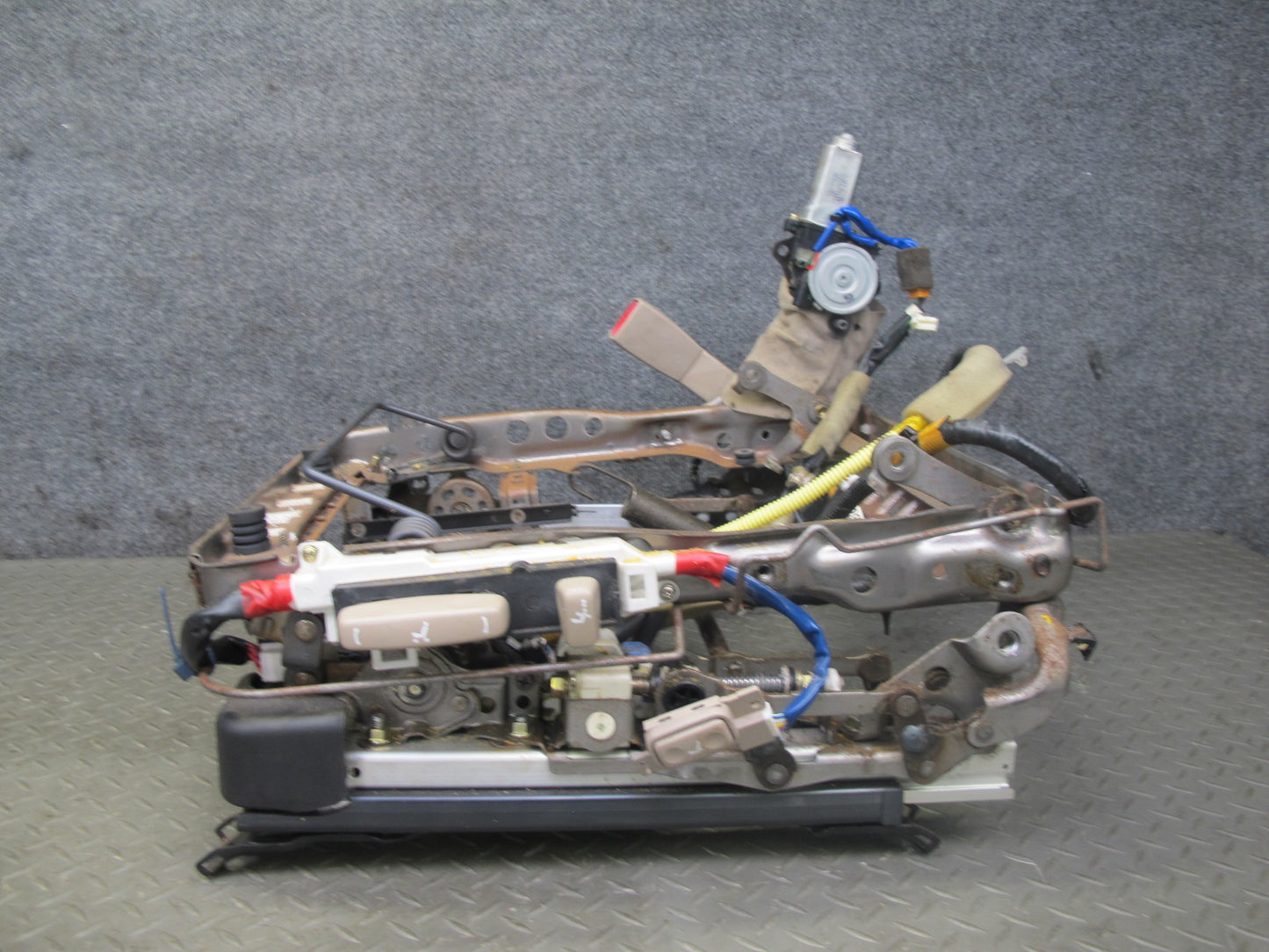 1997 Lexus LS400 Front Left Seat Lower Frame Track Rail w Motor & Module OEM
