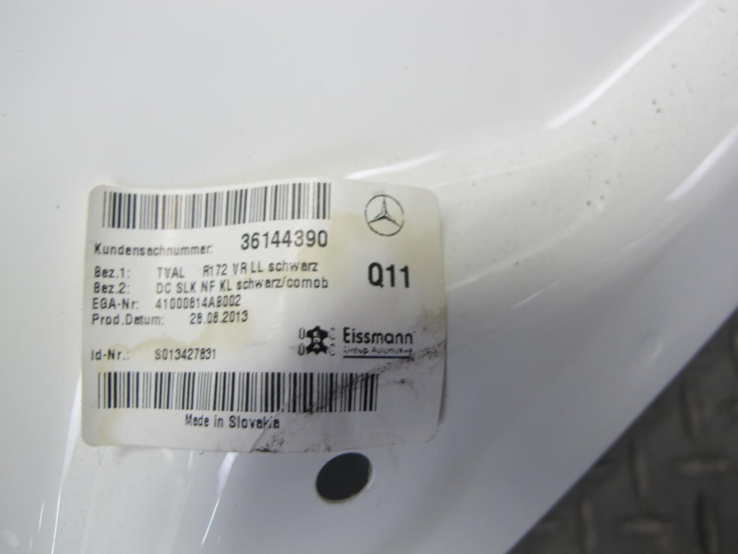 2012-2020 Mercedes R172 SLK SLC Front Right Pass Side Door Shell Panel White