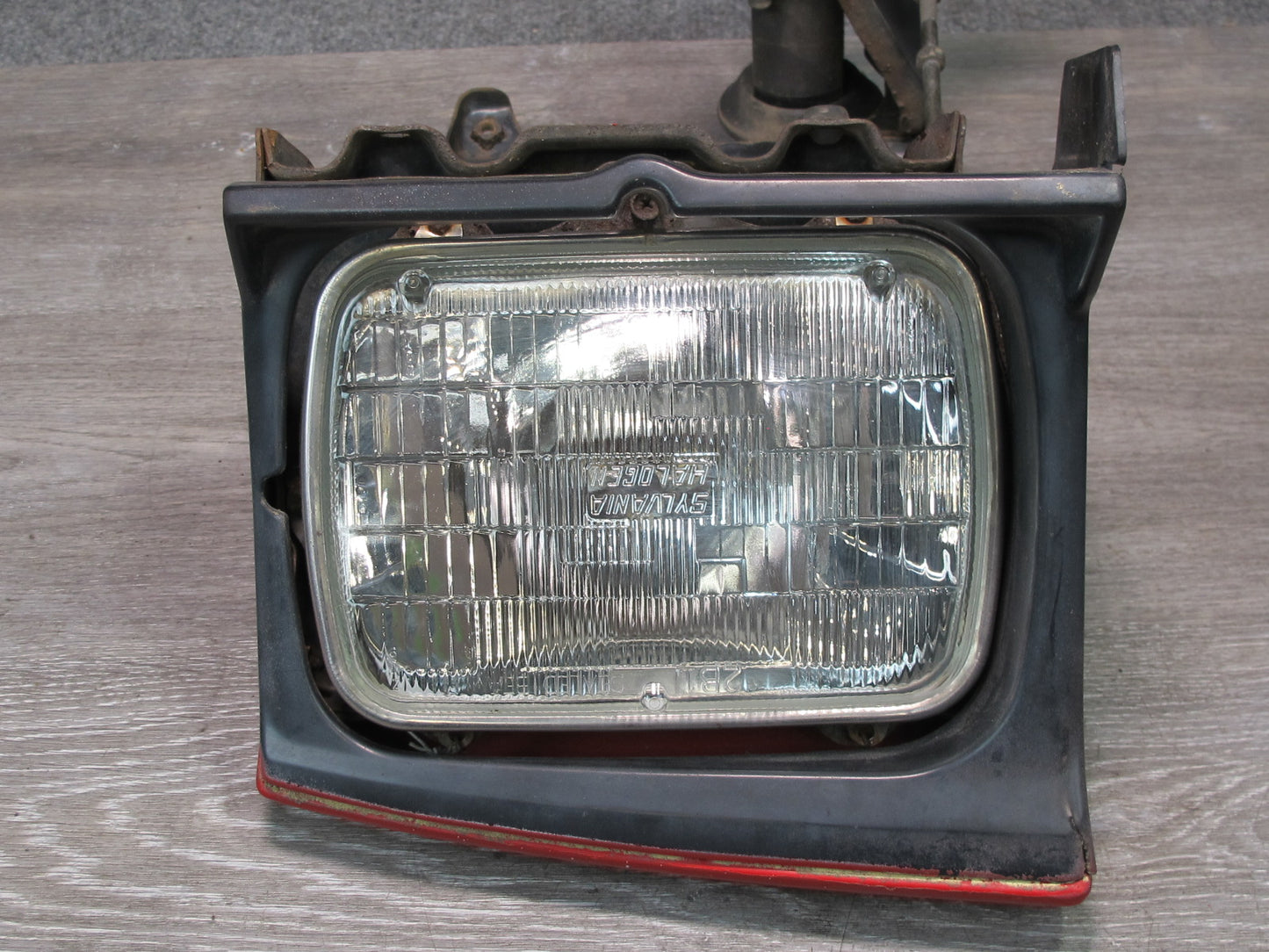 85-89 Toyota MR2 AW15 Front Left POP UP Headlight Lamp w Motor Assembly RED OEM