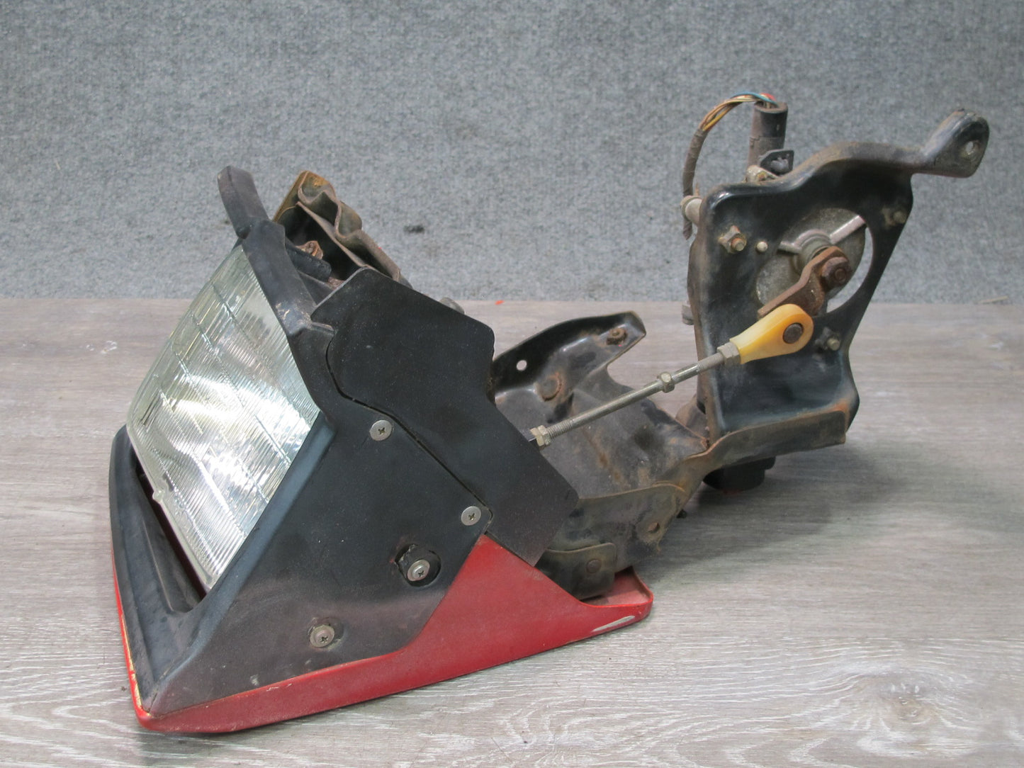 85-89 Toyota MR2 AW15 Front Left POP UP Headlight Lamp w Motor Assembly RED OEM