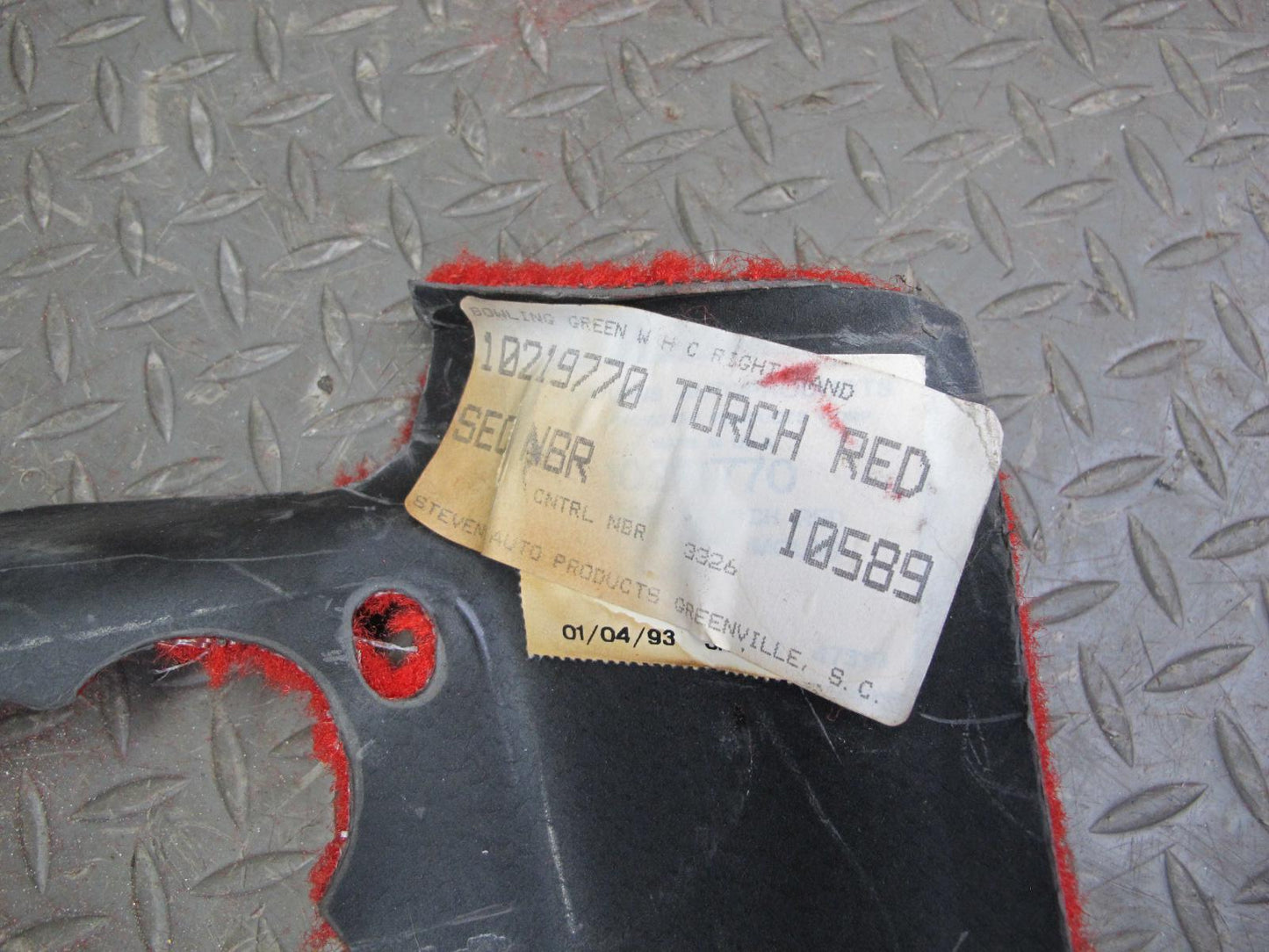 1993 Chevrolet Corvette C4 Set of 2 Rear Hatch Trunk Carpet Cover Torch RED OEM