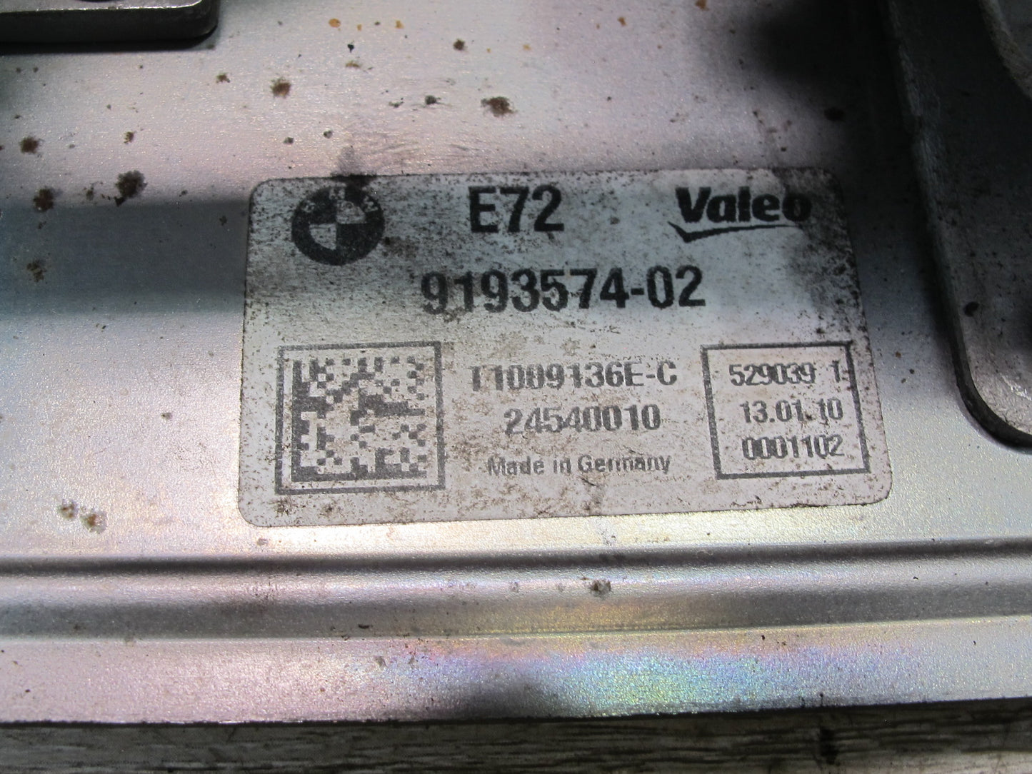 2010-2011 BMW E72 X6 Hybrid Battery Cooling Heat Exchanger 9193574