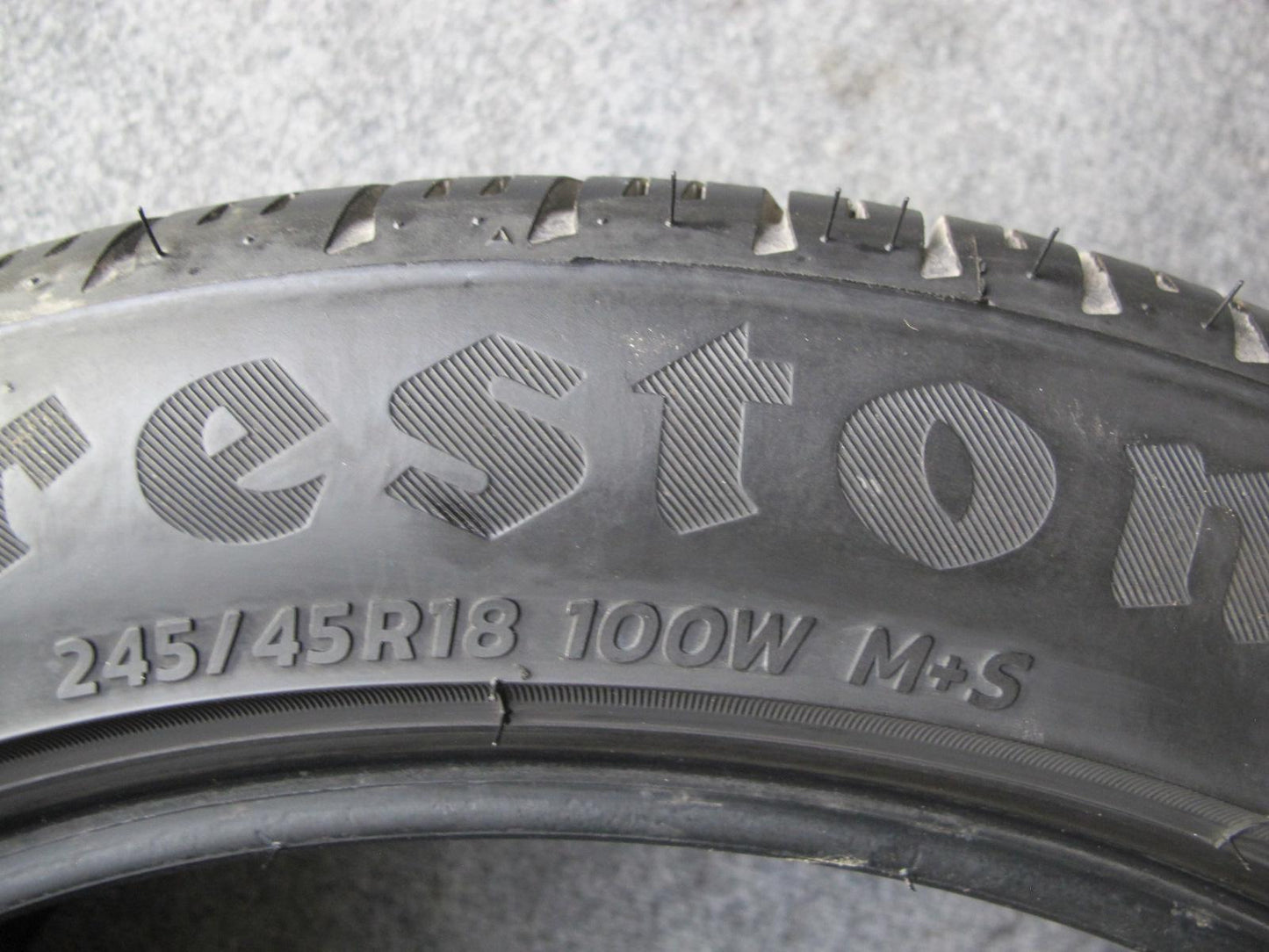 Set of 2 Firestone Firehawk AS V2 A/S Tire 245/45 R18 100W 3823 7/32 8/32 Tread