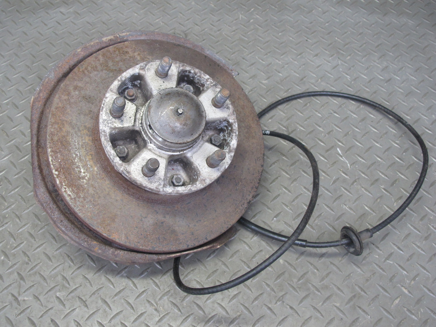 87-88 Porsche 924 S Front Left Spindle Knuckle Wheel Hub Brake Disc Rotor OEM