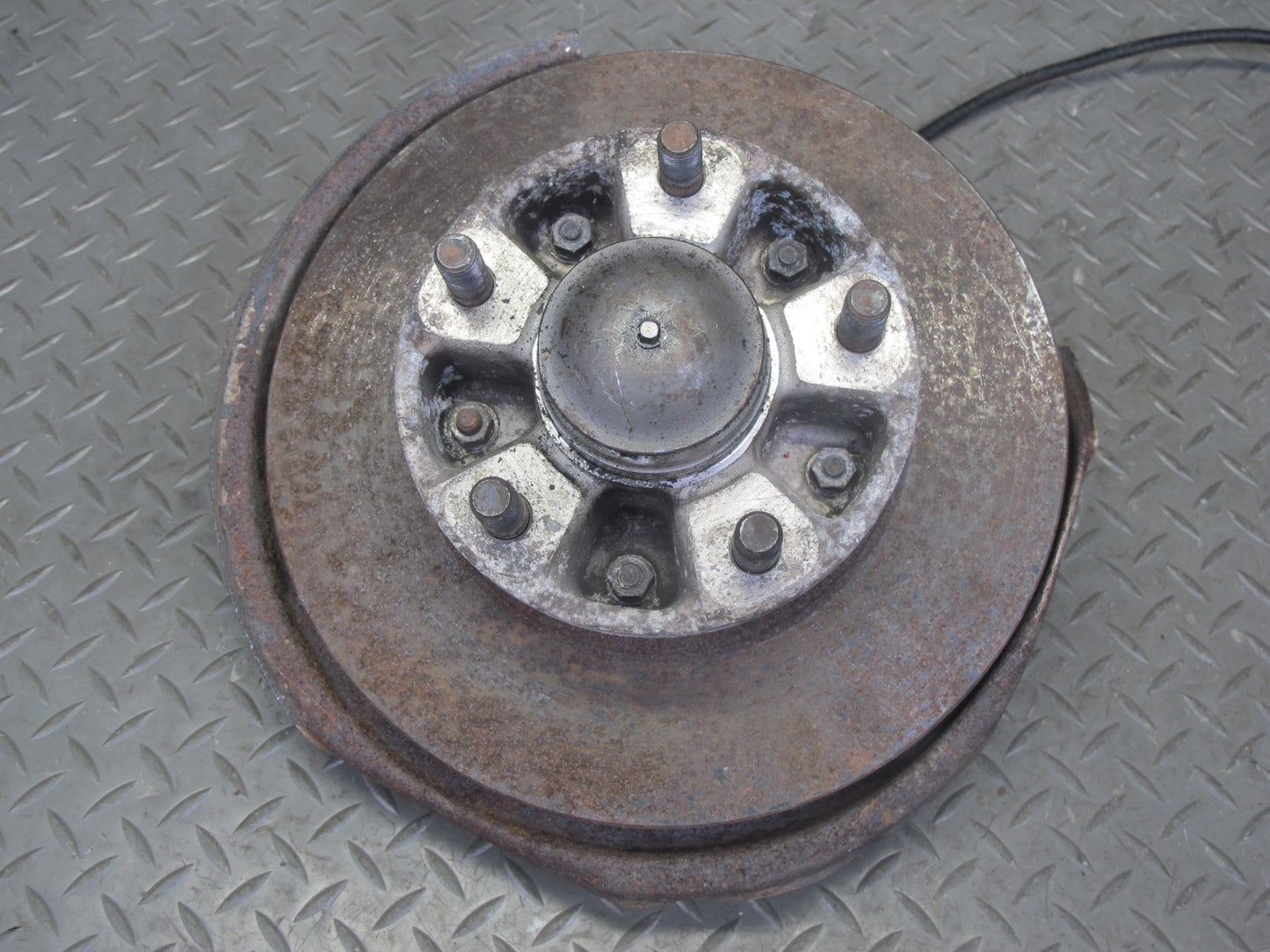 87-88 Porsche 924 S Front Left Spindle Knuckle Wheel Hub Brake Disc Rotor OEM