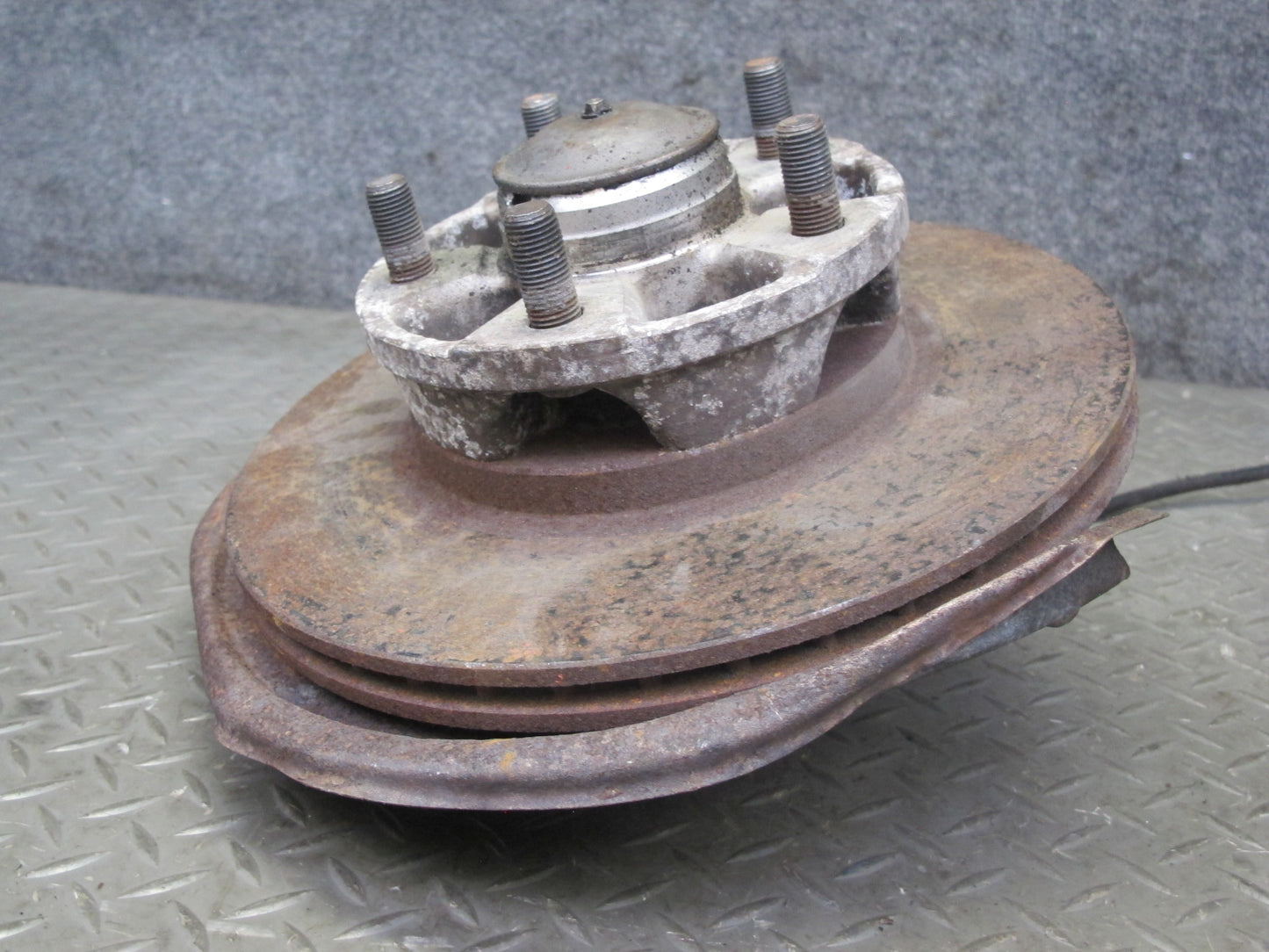 87-88 Porsche 924 S Front Left Spindle Knuckle Wheel Hub Brake Disc Rotor OEM
