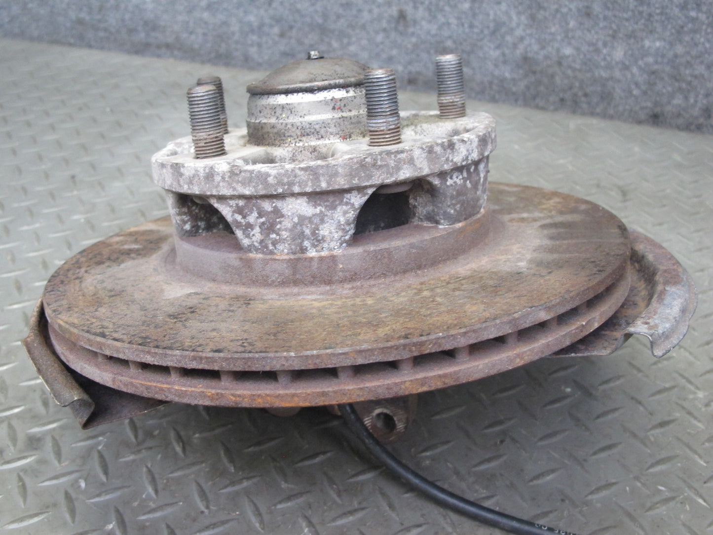 87-88 Porsche 924 S Front Left Spindle Knuckle Wheel Hub Brake Disc Rotor OEM