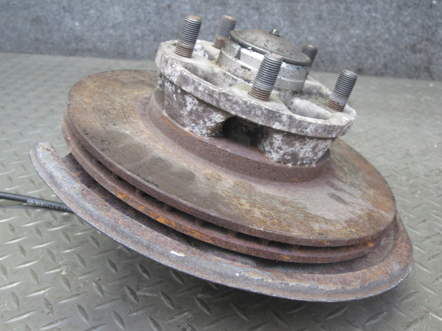 87-88 Porsche 924 S Front Left Spindle Knuckle Wheel Hub Brake Disc Rotor OEM