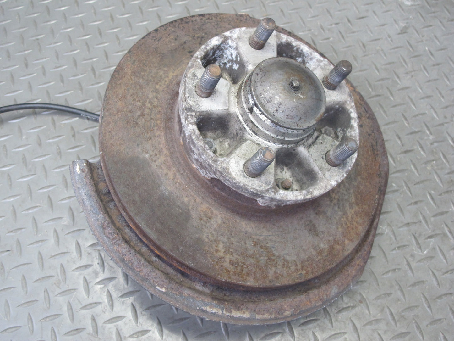 87-88 Porsche 924 S Front Left Spindle Knuckle Wheel Hub Brake Disc Rotor OEM
