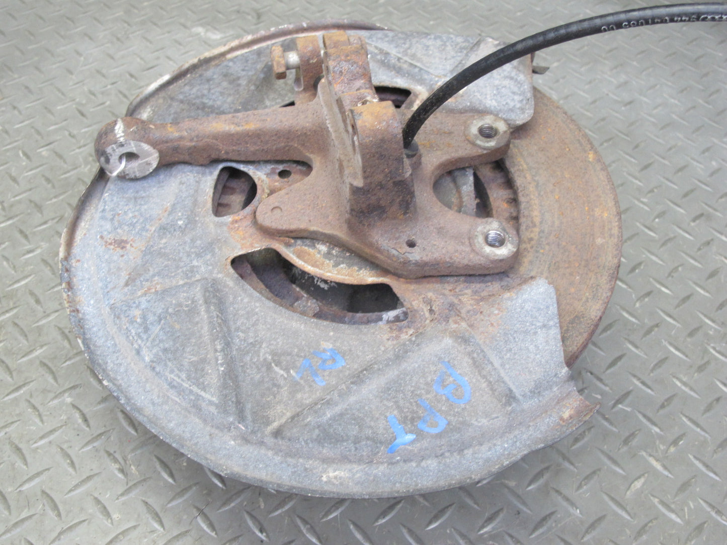 87-88 Porsche 924 S Front Left Spindle Knuckle Wheel Hub Brake Disc Rotor OEM
