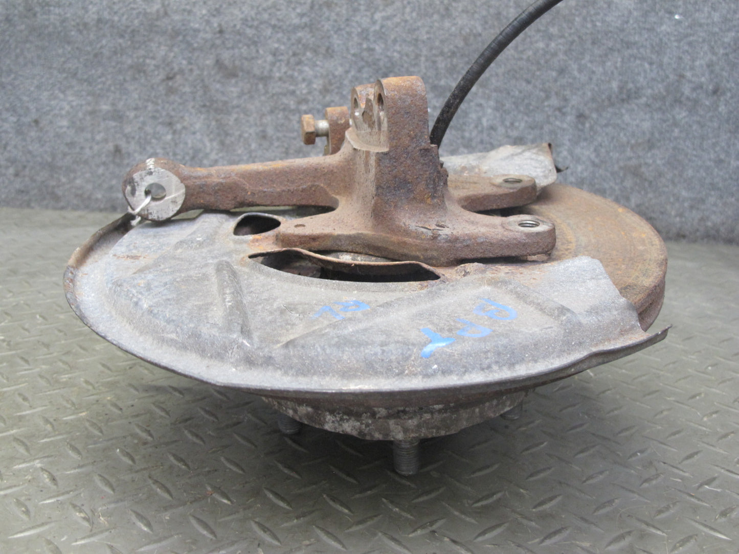 87-88 Porsche 924 S Front Left Spindle Knuckle Wheel Hub Brake Disc Rotor OEM