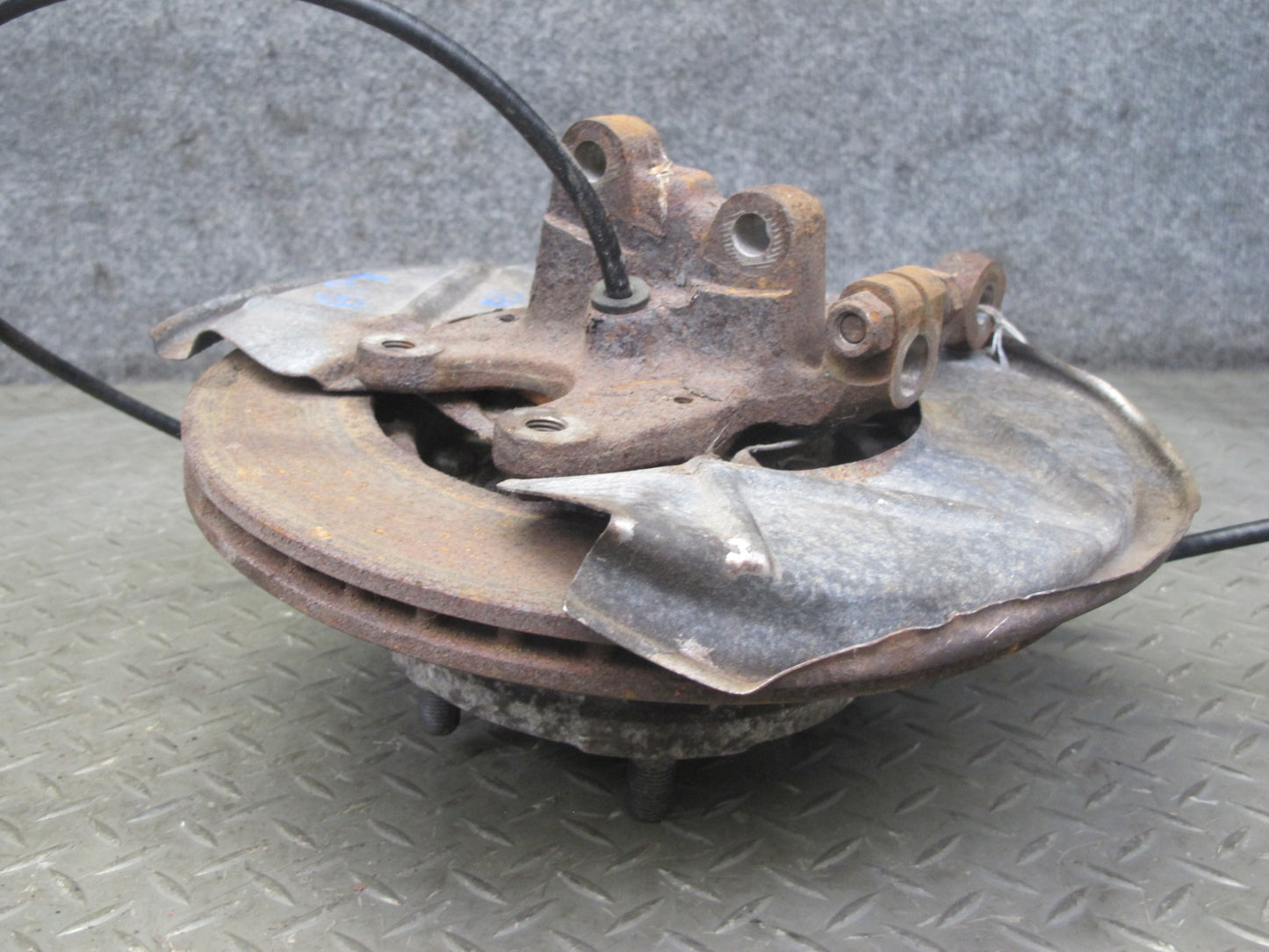 87-88 Porsche 924 S Front Left Spindle Knuckle Wheel Hub Brake Disc Rotor OEM