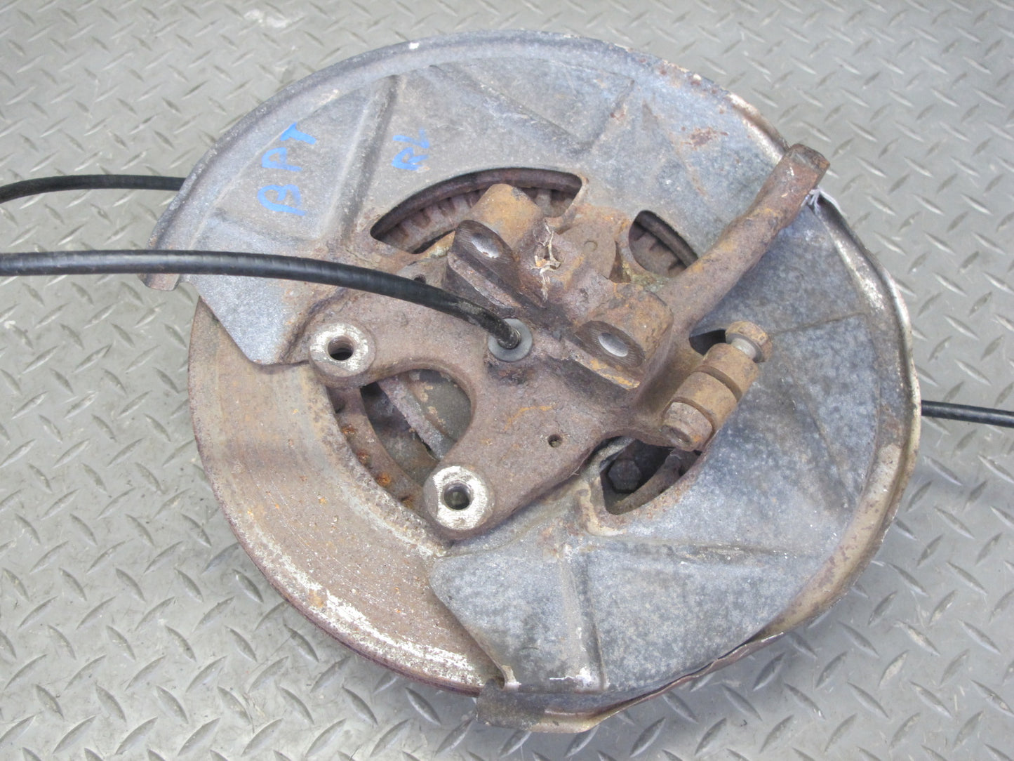 87-88 Porsche 924 S Front Left Spindle Knuckle Wheel Hub Brake Disc Rotor OEM
