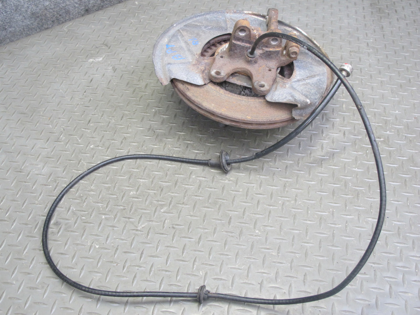 87-88 Porsche 924 S Front Left Spindle Knuckle Wheel Hub Brake Disc Rotor OEM