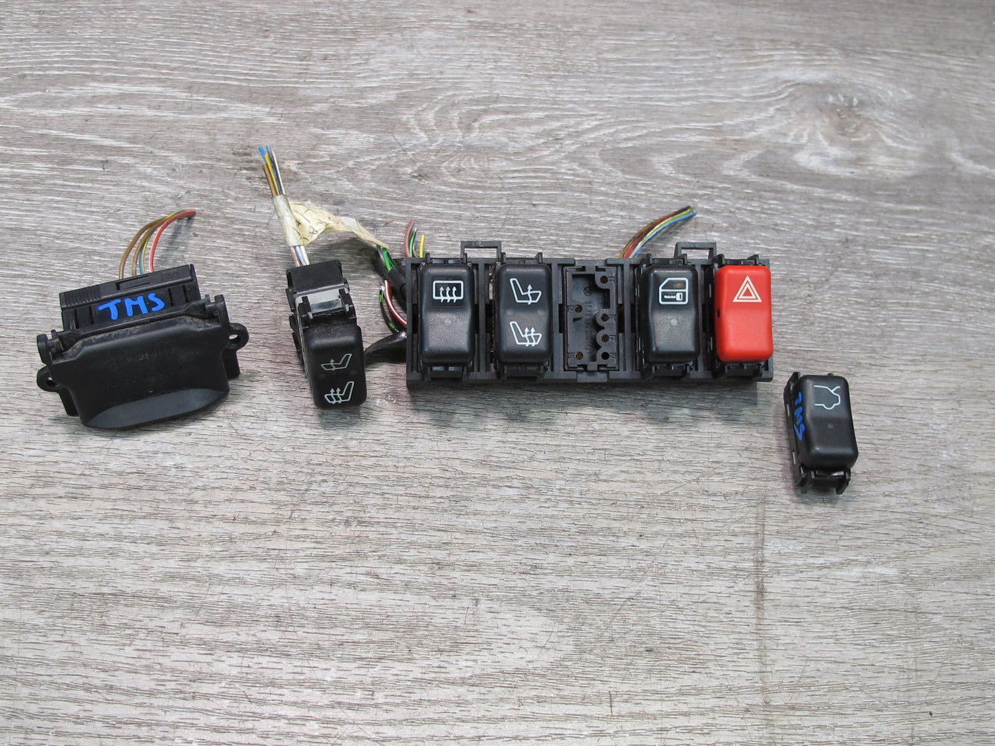 94-99 Mercedes W140 Hazard Heated Seat Defrost Trunk Switch OBD Port Set OEM