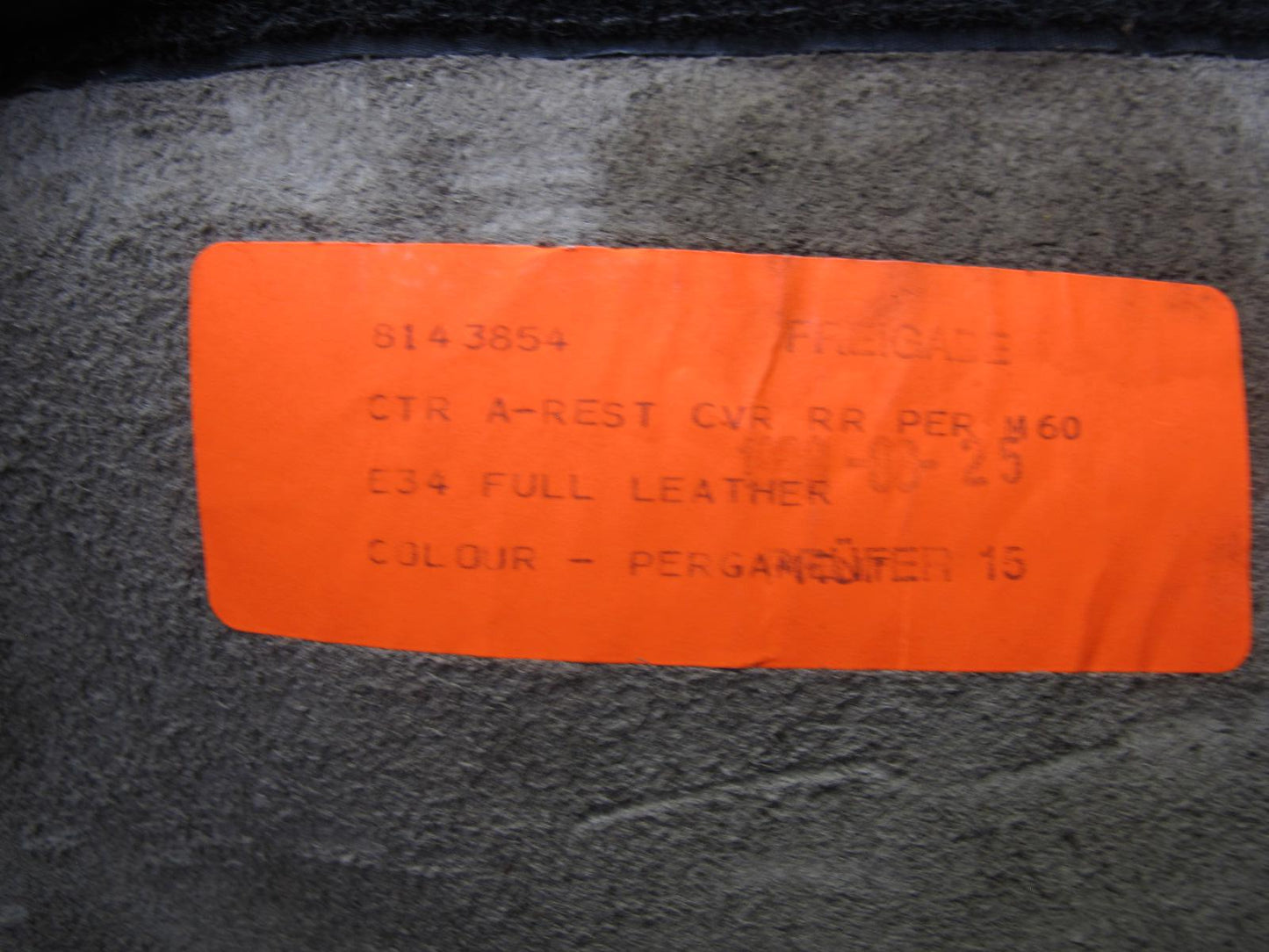 92-95 BMW E34 5-SERIES Sedan Rear Seat Upper Cushion Leather Parchment OEM
