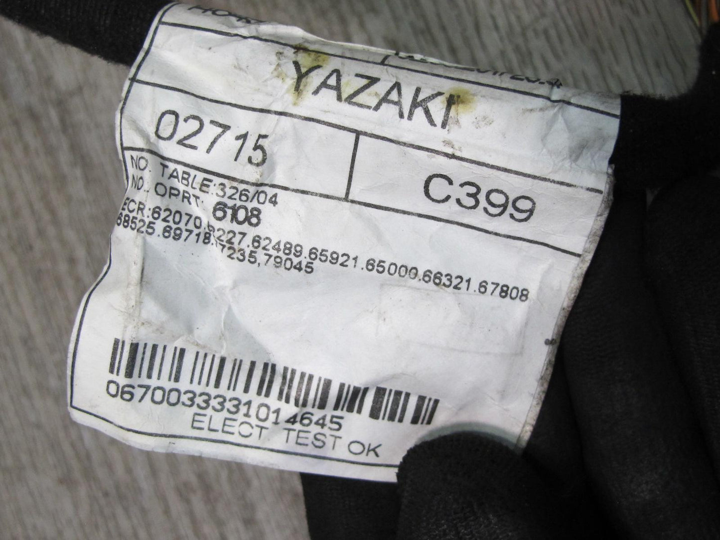 2017-2020 Maserati Levante M161 Rear Left Door Wire Wiring Harness 6700333310