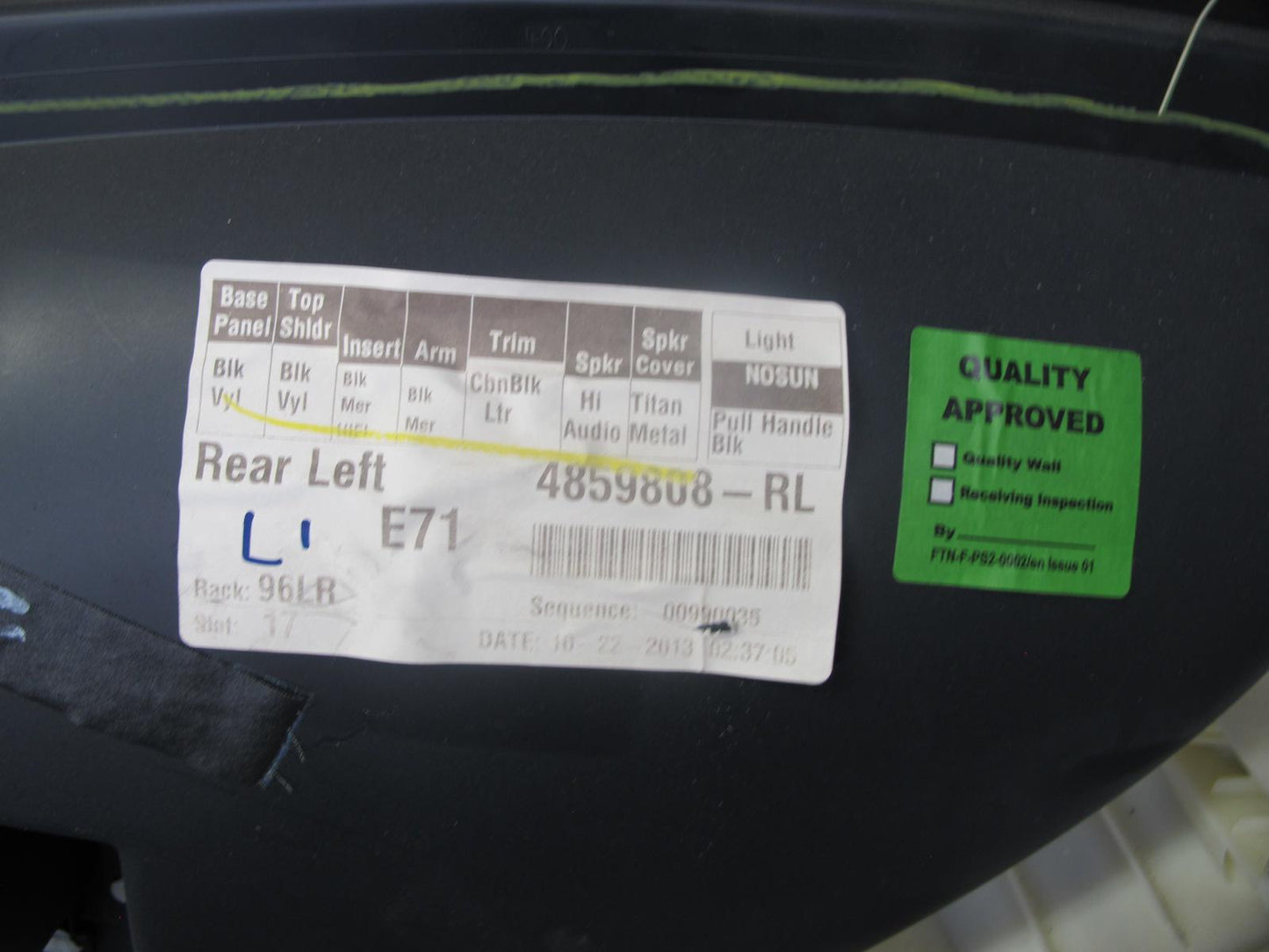 2008-2014 BMW E71 E72 X6 Rear Left & Right Door Interior Trim Panel Set of 2
