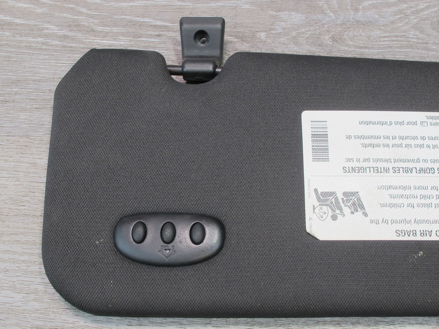 2004-2009 Cadillac XLR Front Left Sun Visor w Homelink Black