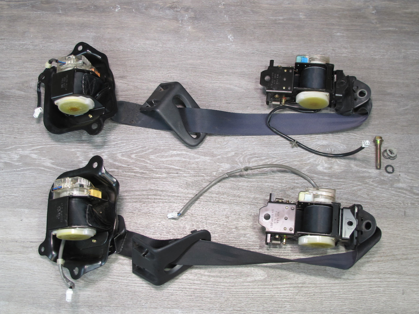 90-96 NISSAN 300ZX Z32 2-SEAT FRONT LEFT & RIGHT SIDE SEATBELT RETRACTOR SET OEM