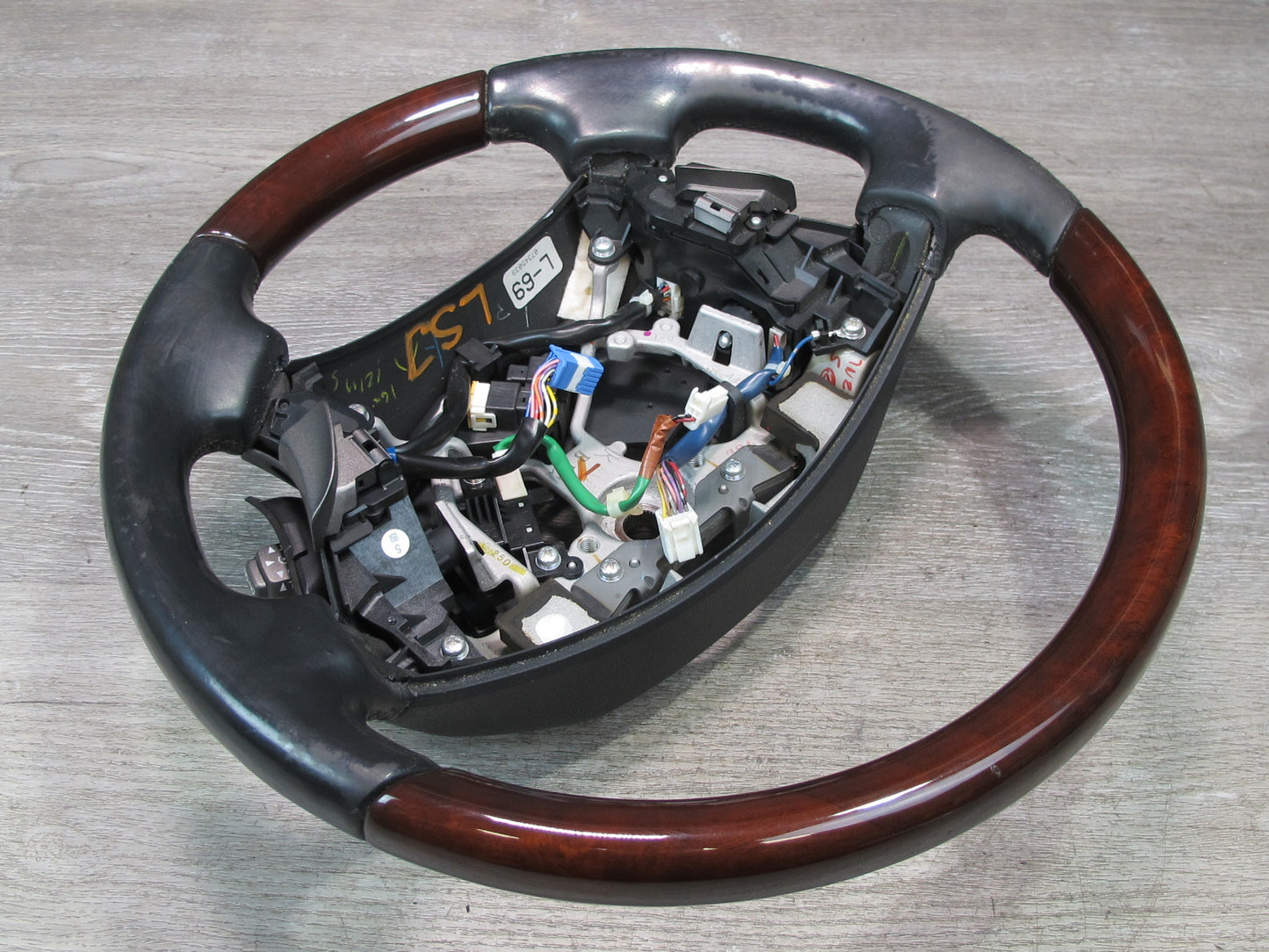 07-09 Lexus UVF46 LS600h LS460 Heated Leather Wood Steering w Controls OEM