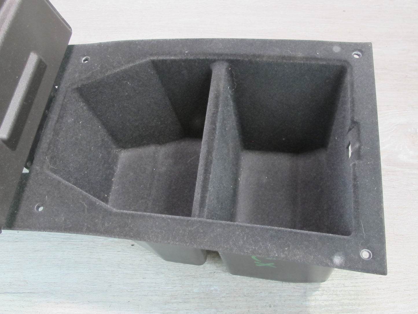2004-2009 Cadillac XLR Rear Console Storage Compartment Box Leather Black