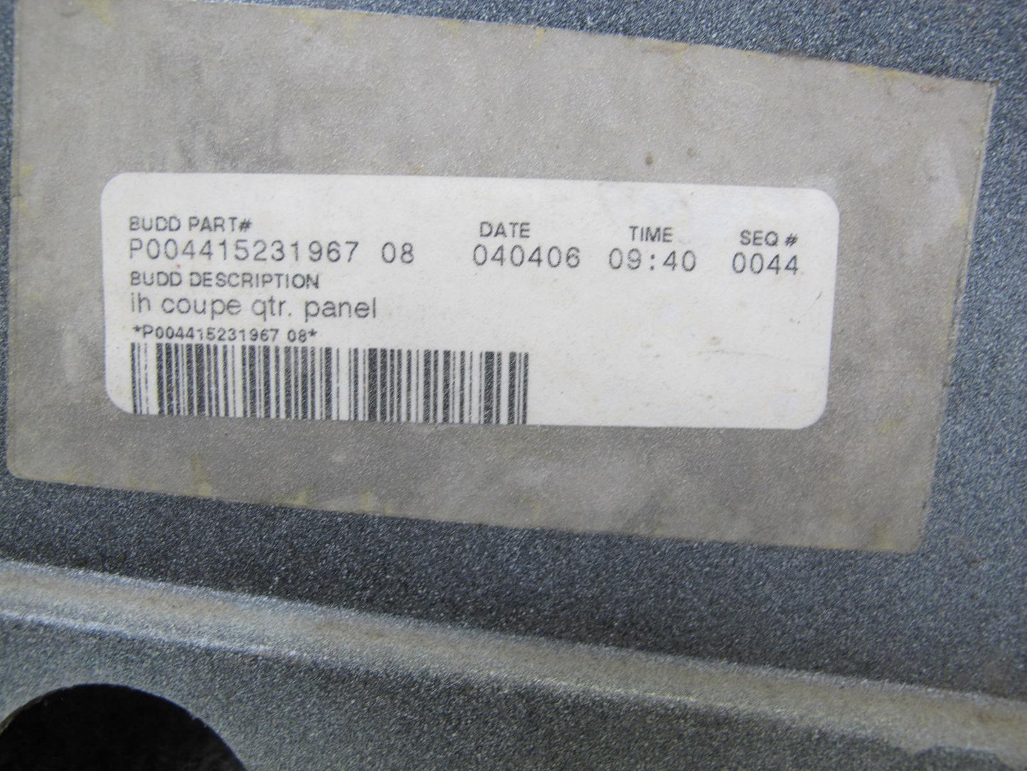 05-13 Chevrolet Corvette C6 Coupe Rear Left Quarter Fender Shell Cover Panel OEM