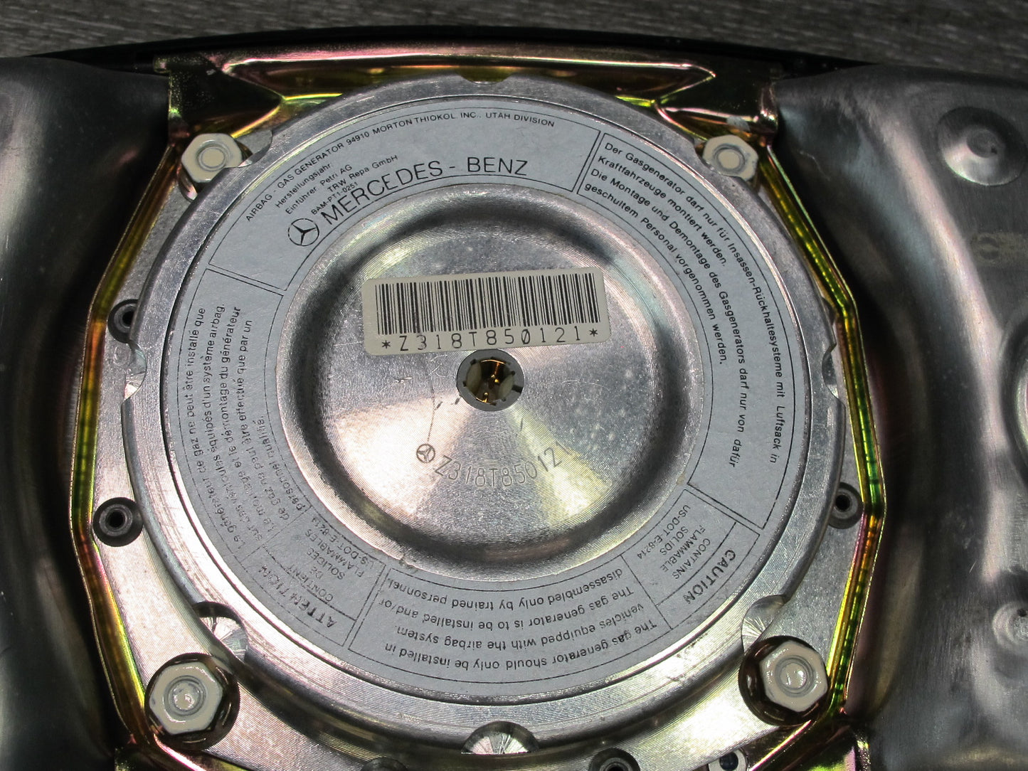 86-91 MERCEDES W126 560SEL FRONT LEFT DRIVER SIDE STEERING WHEEL SRS AIRBAG OEM