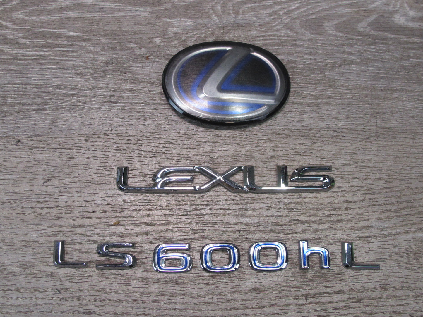 08-09 Lexus LS600hL Hybrid Rear Trunk Lid Emblem Logo Badge Symbol Set OEM