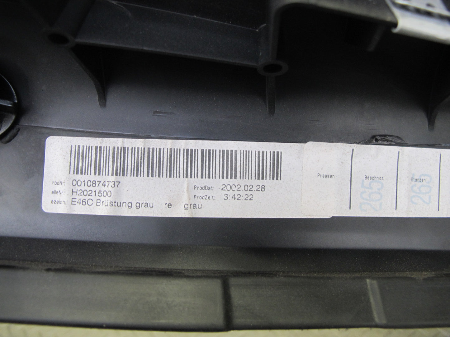 01-03 BMW E46 Convertible Set of 2 Rear Left & Right Trim Cover Panel OEM