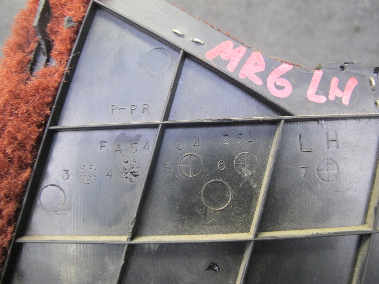 84-85 Mazda RX7 FB Front Left & Right Center Console Lower Knee Trim Set RED OEM