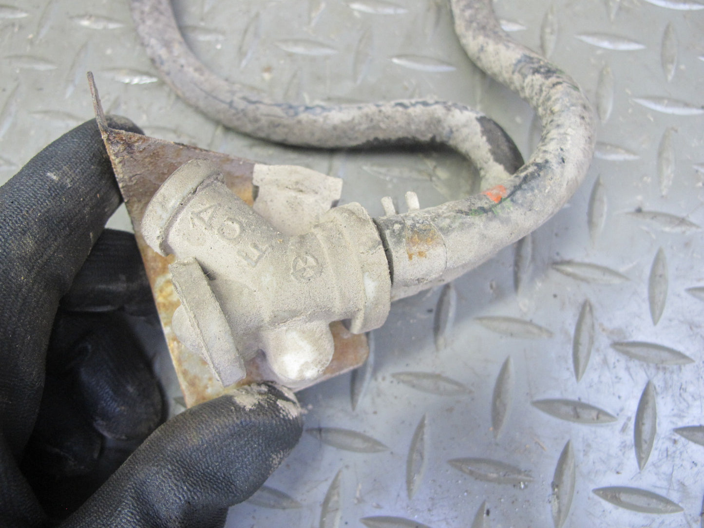 84-85 Mazda RX7 FB 12A Fuel Pump Filter Bracket Plate w Hose Assembly OEM