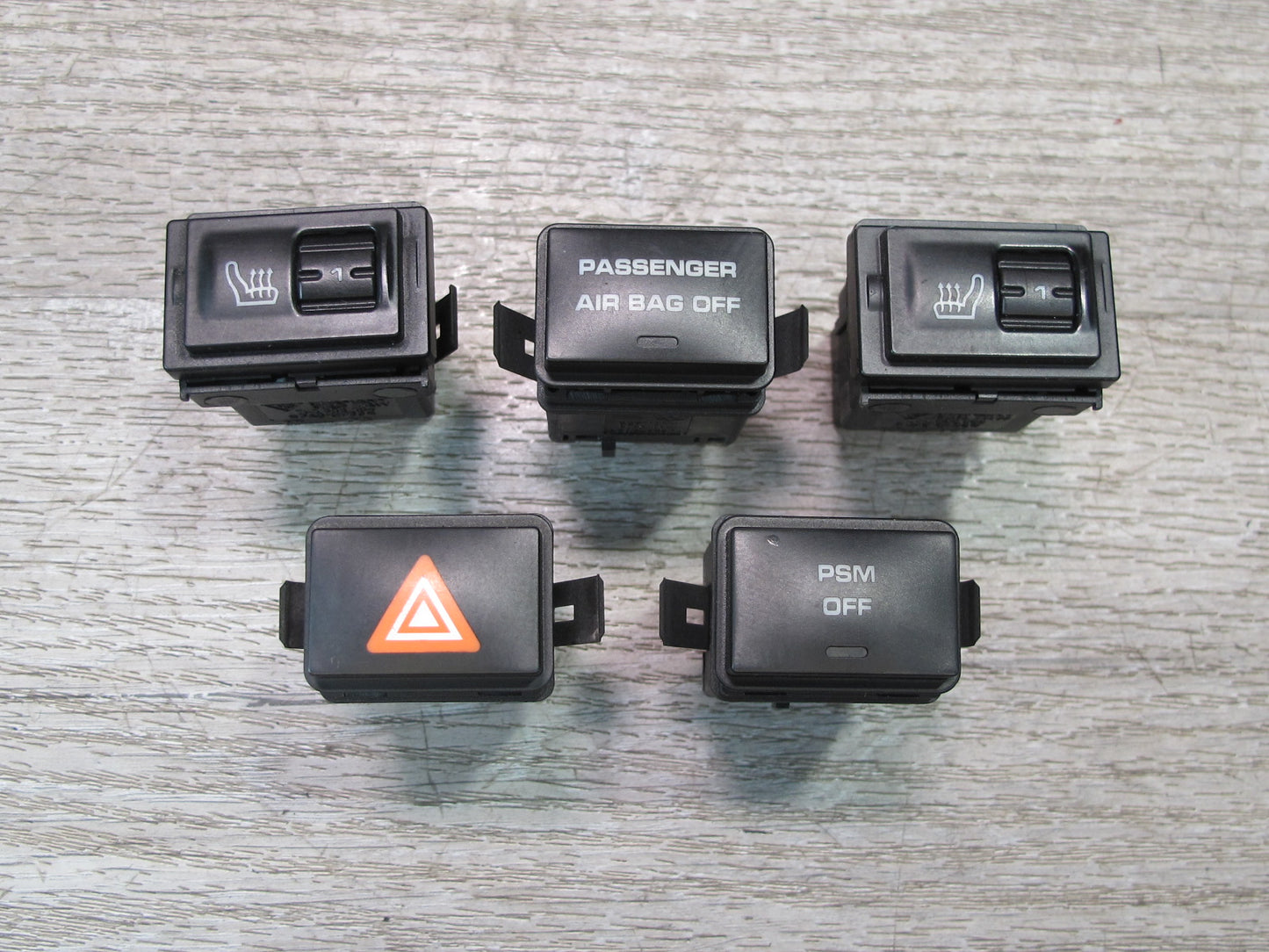 2003-2010 Porsche Cayenne 955 Heated Seat Hazard Blinker PSM Button Switch Set