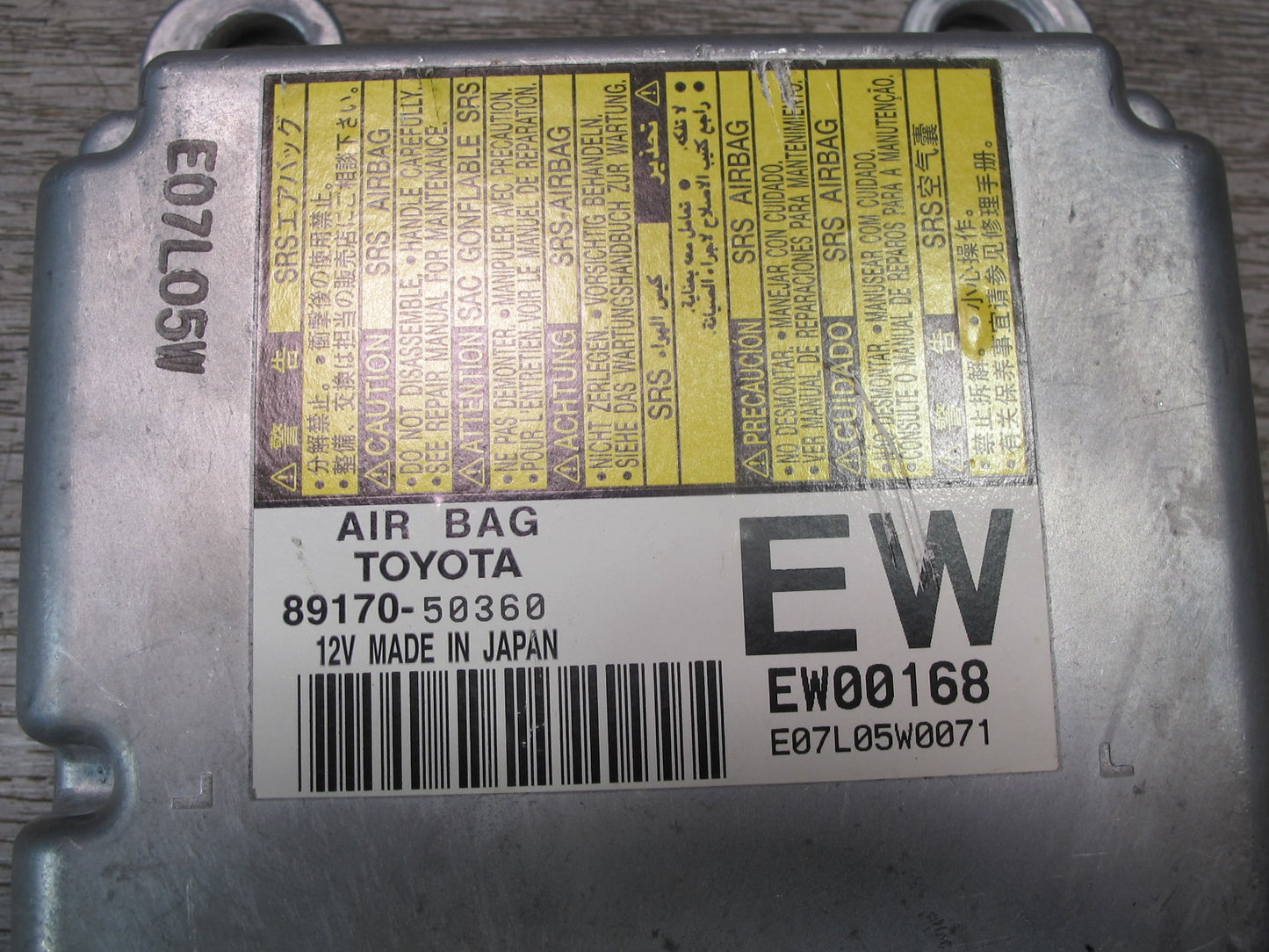 07-09 LEXUS LS600H SRS AIRBAG CONTROL MODULE UNIT 89170-50360 OEM