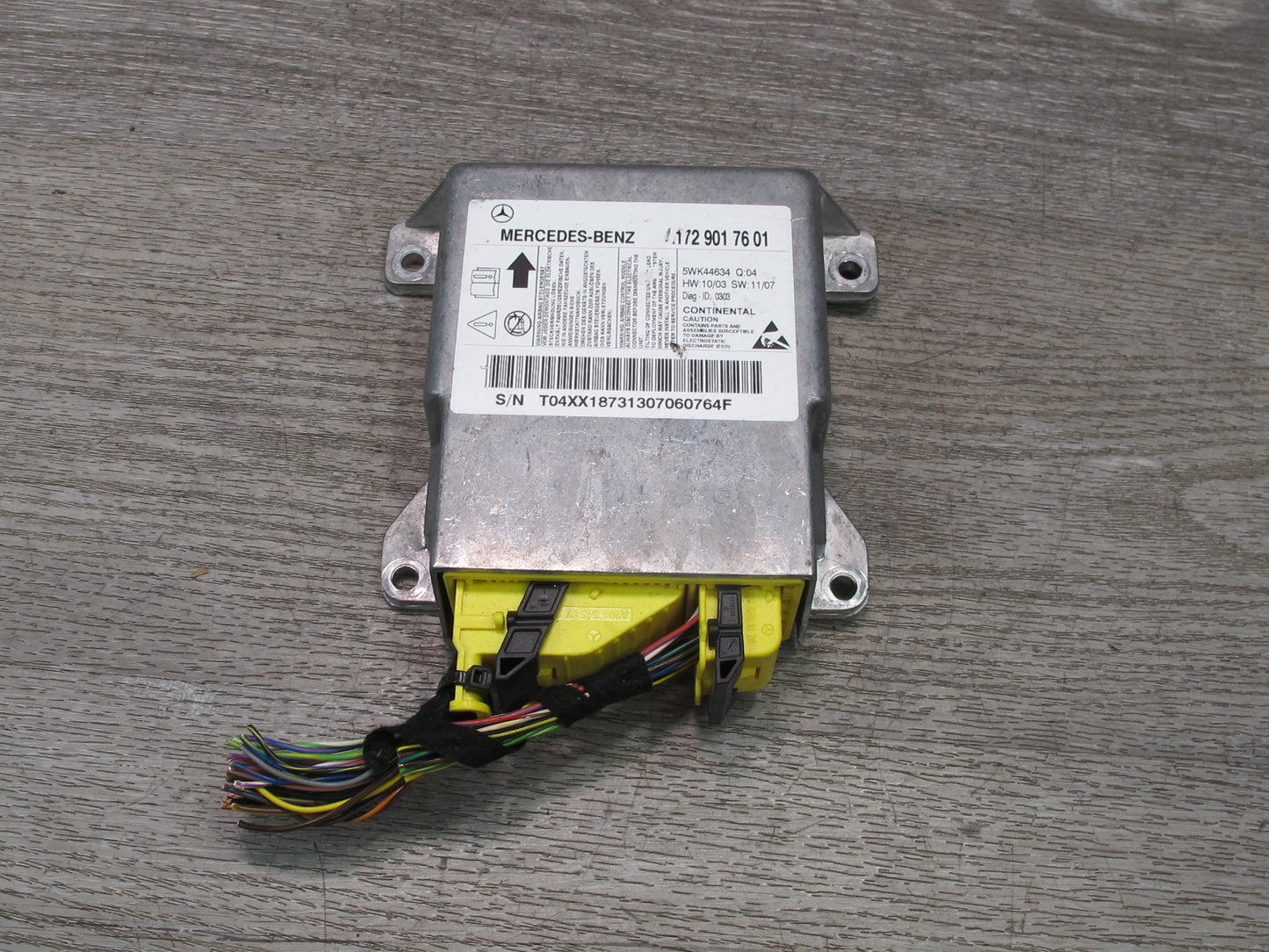 12-16 MERCEDES R172 SLK SRS AIRBAG CONTROL MODULE UNIT A1729017601 OEM