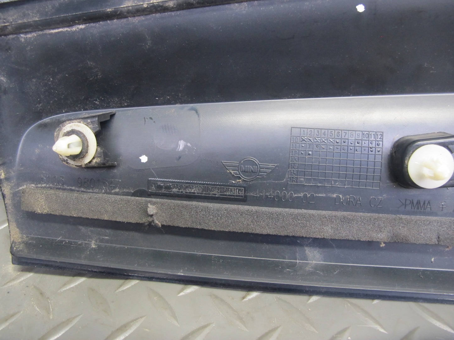 11-16 Mini Cooper R60 Set of 2 Rear Exterior D Pillar Trim Cover Molding OEM