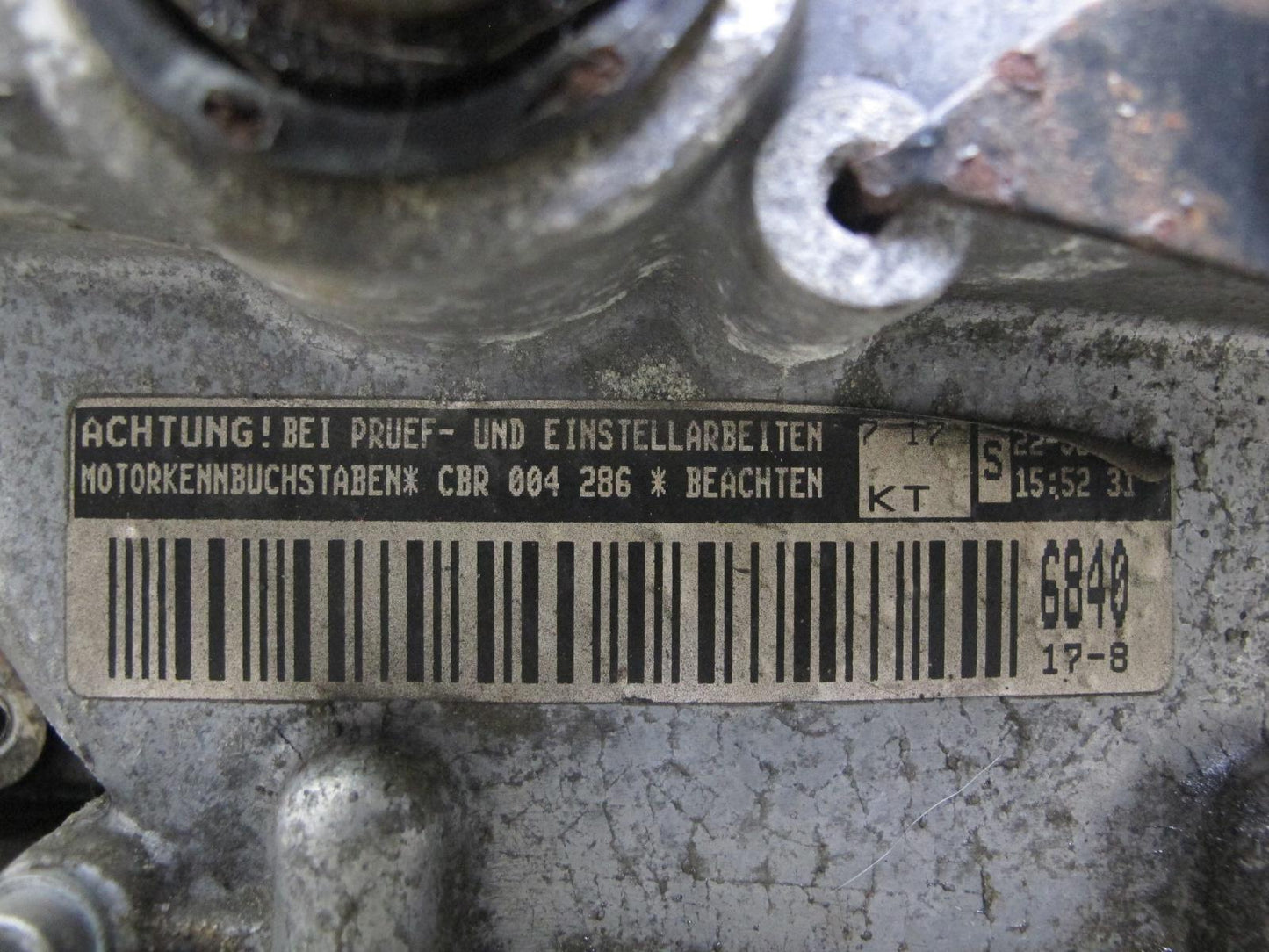 2008 VW Golf R32 VR6 3.2L Cbra Engine Cylinder Head w Camshafts & Timing Cover