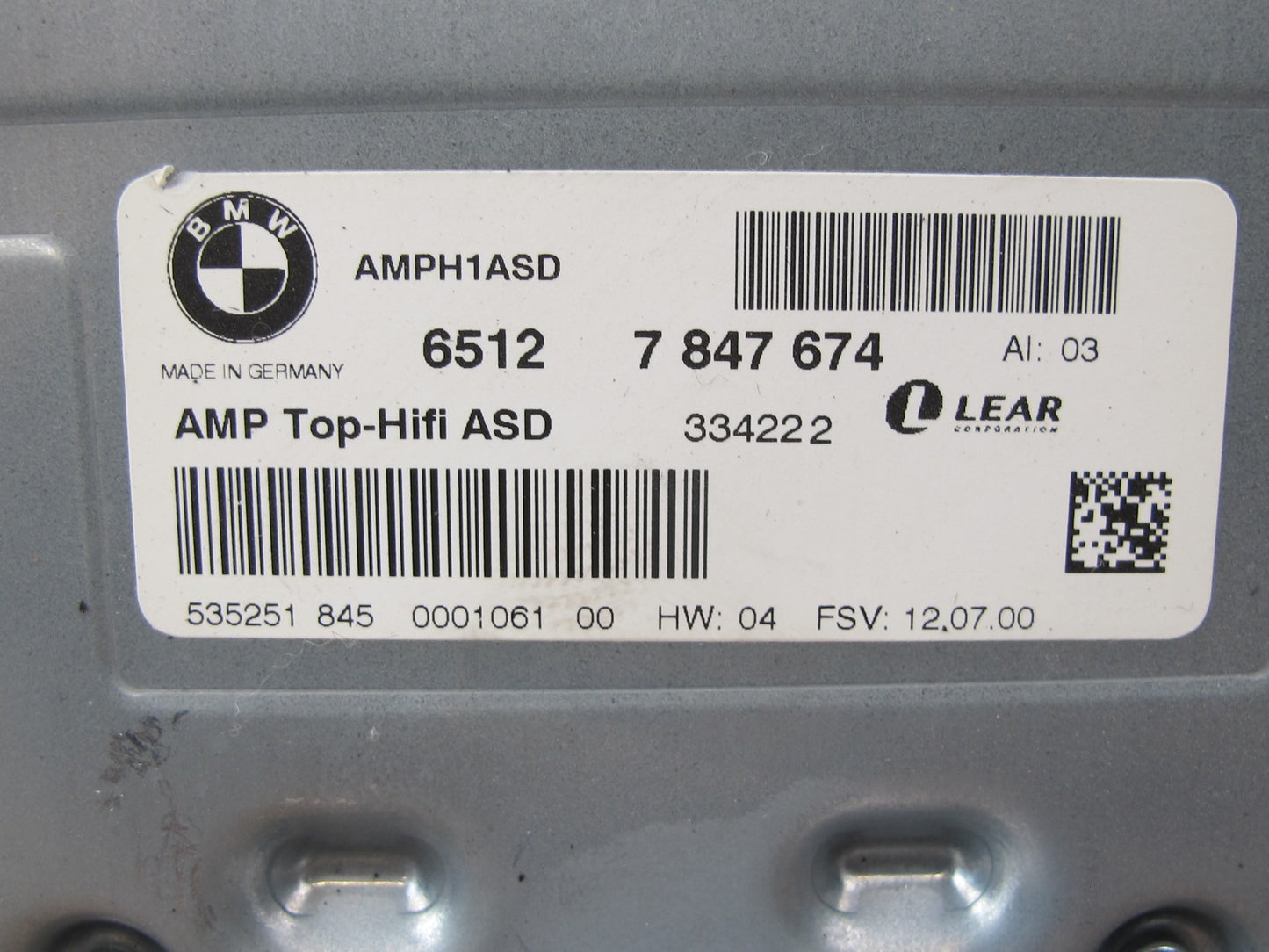 2013-2014 BMW E71 X6M ASD Individual Audio System Amplifier AMP 7847674