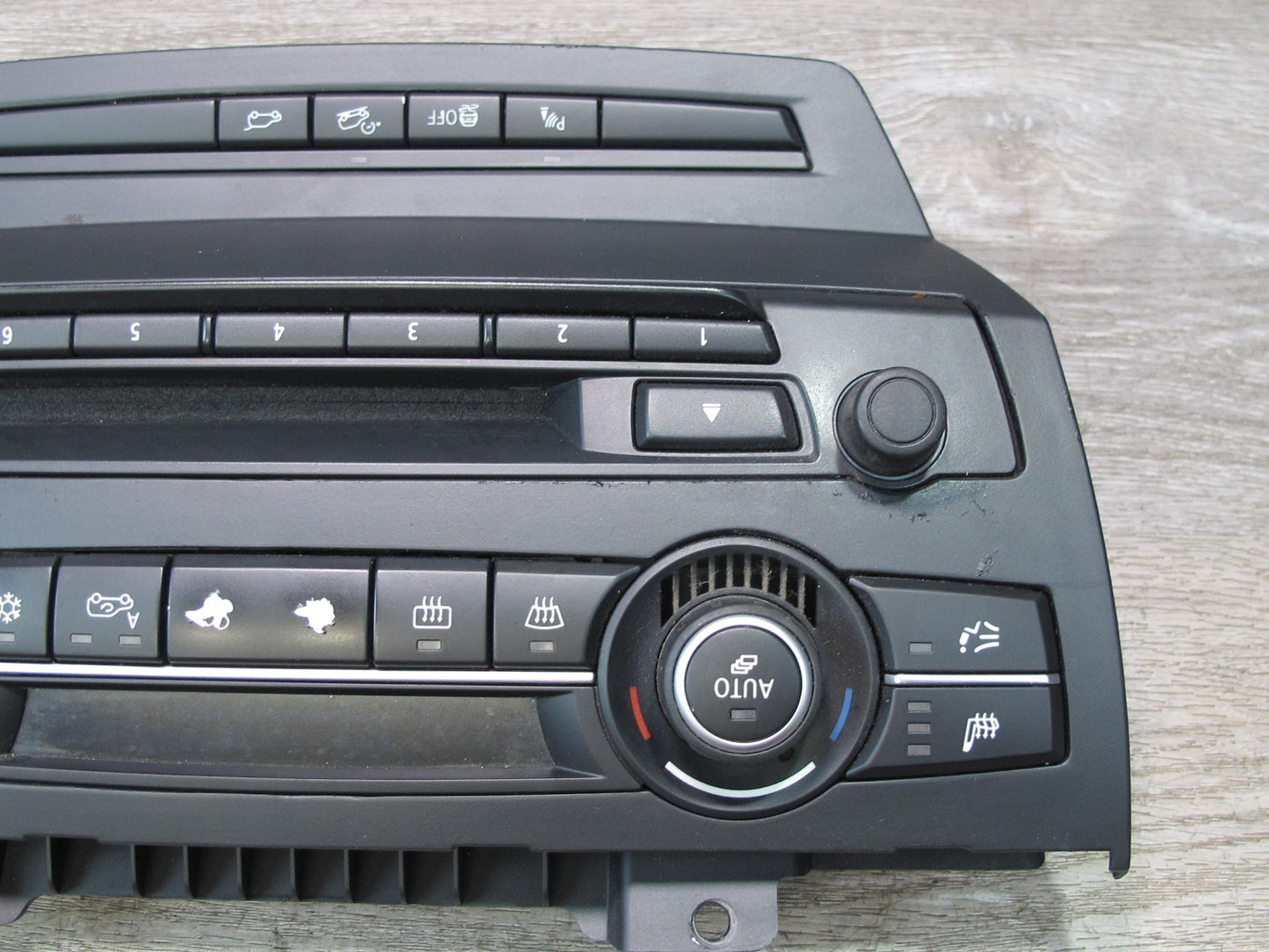2010-2014 BMW E71 E72 X6 A/C Heater Climate Control Radio PDC Trunk Switch Panel