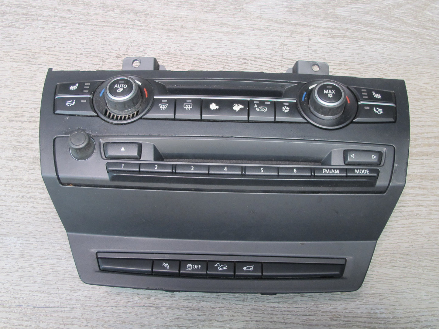 2010-2014 BMW E71 E72 X6 A/C Heater Climate Control Radio PDC Trunk Switch Panel