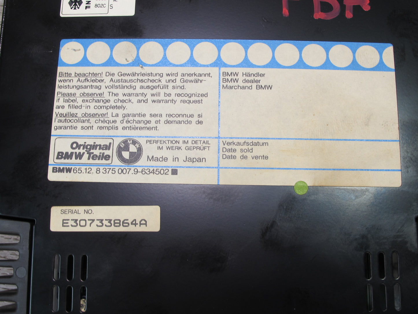 94-95 BMW E34 5-SERIES Sedan Radio Hi Fi AMP Amplifier 8375007 OEM