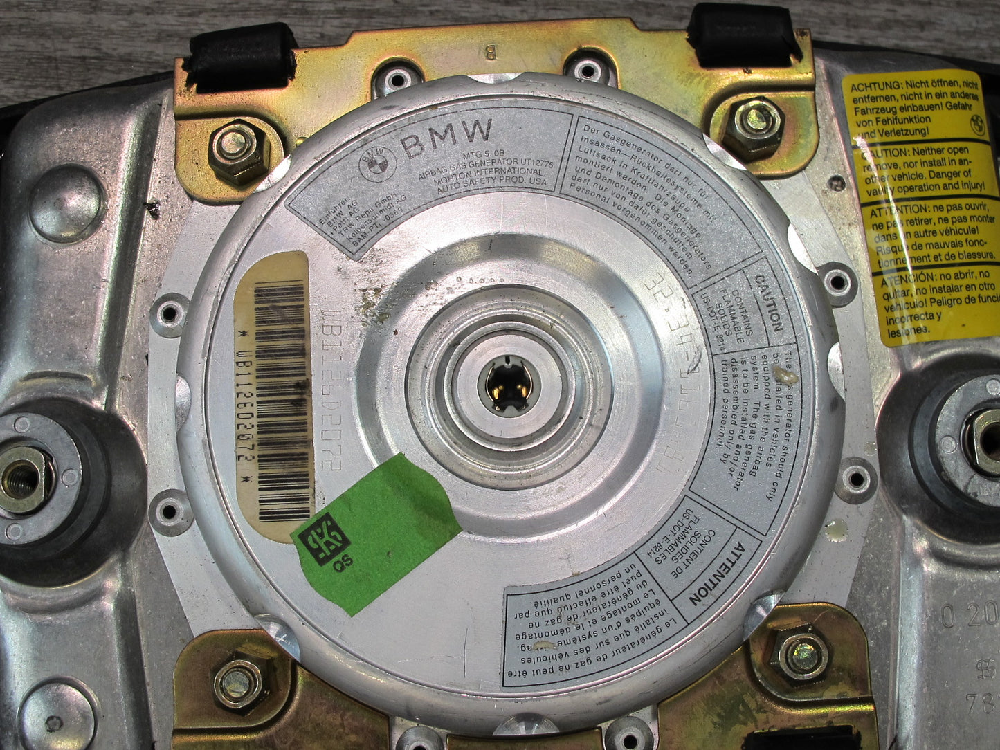 92-95 BMW E34 5-SERIES FRONT LEFT DRIVER SIDE STEERING WHEEL SRS AIRBAG OEM